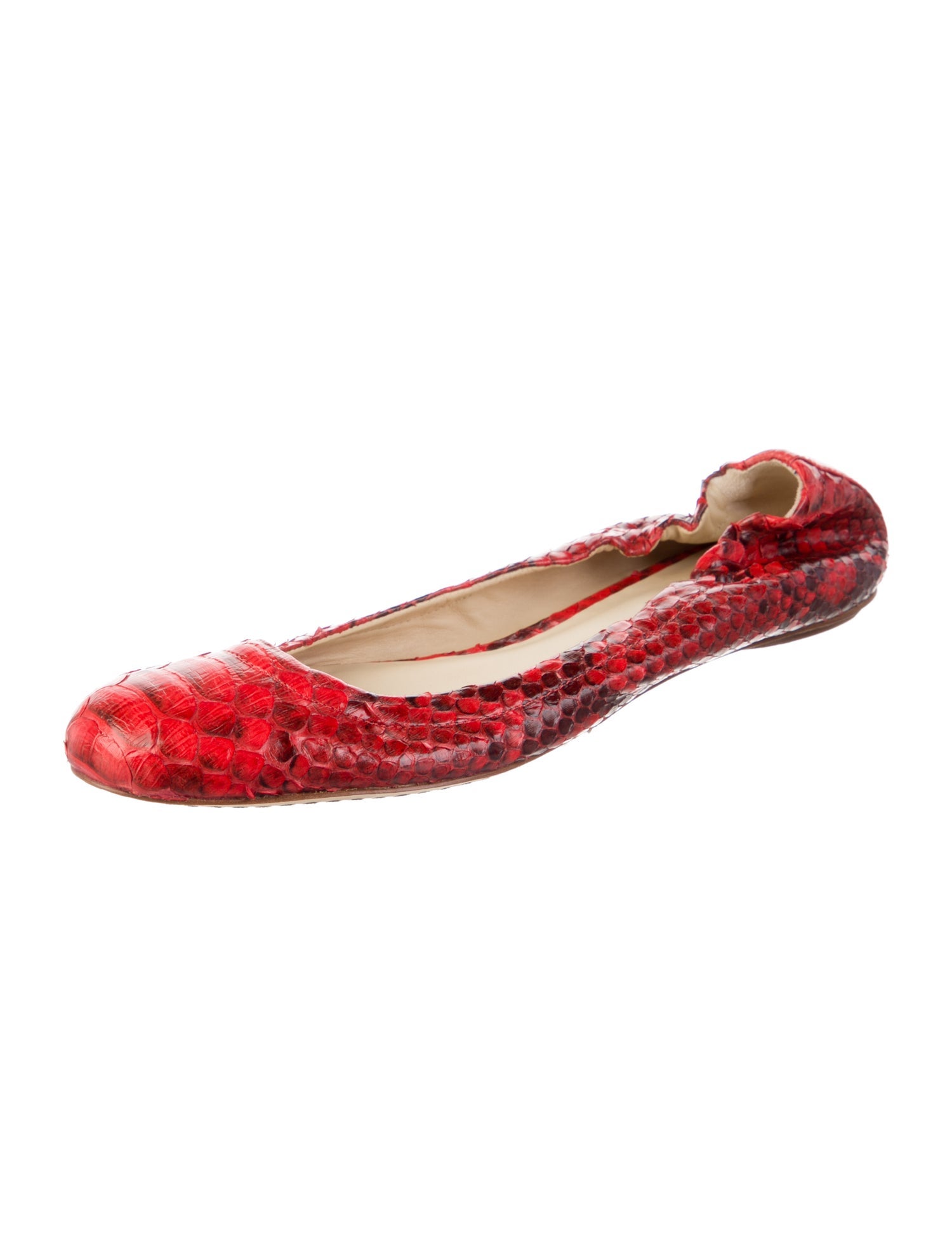 Alexandre Birman Snakeskin Animal Print Ballet Flats