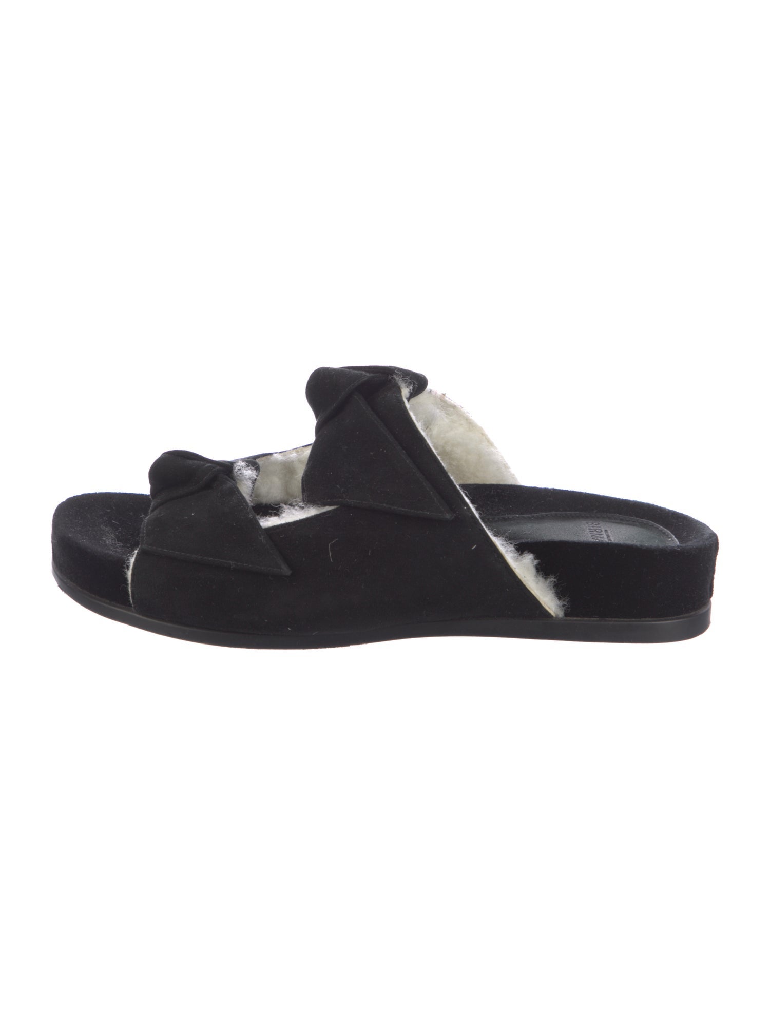 Alexandre Birman Suede Bow Accents Slides