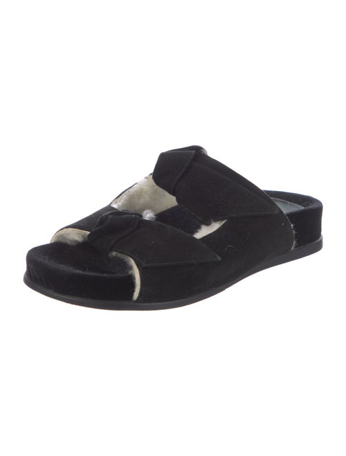 Alexandre Birman Suede Bow Accents Slides