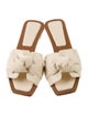 Alexandre Birman Leather Bow Accents Slides