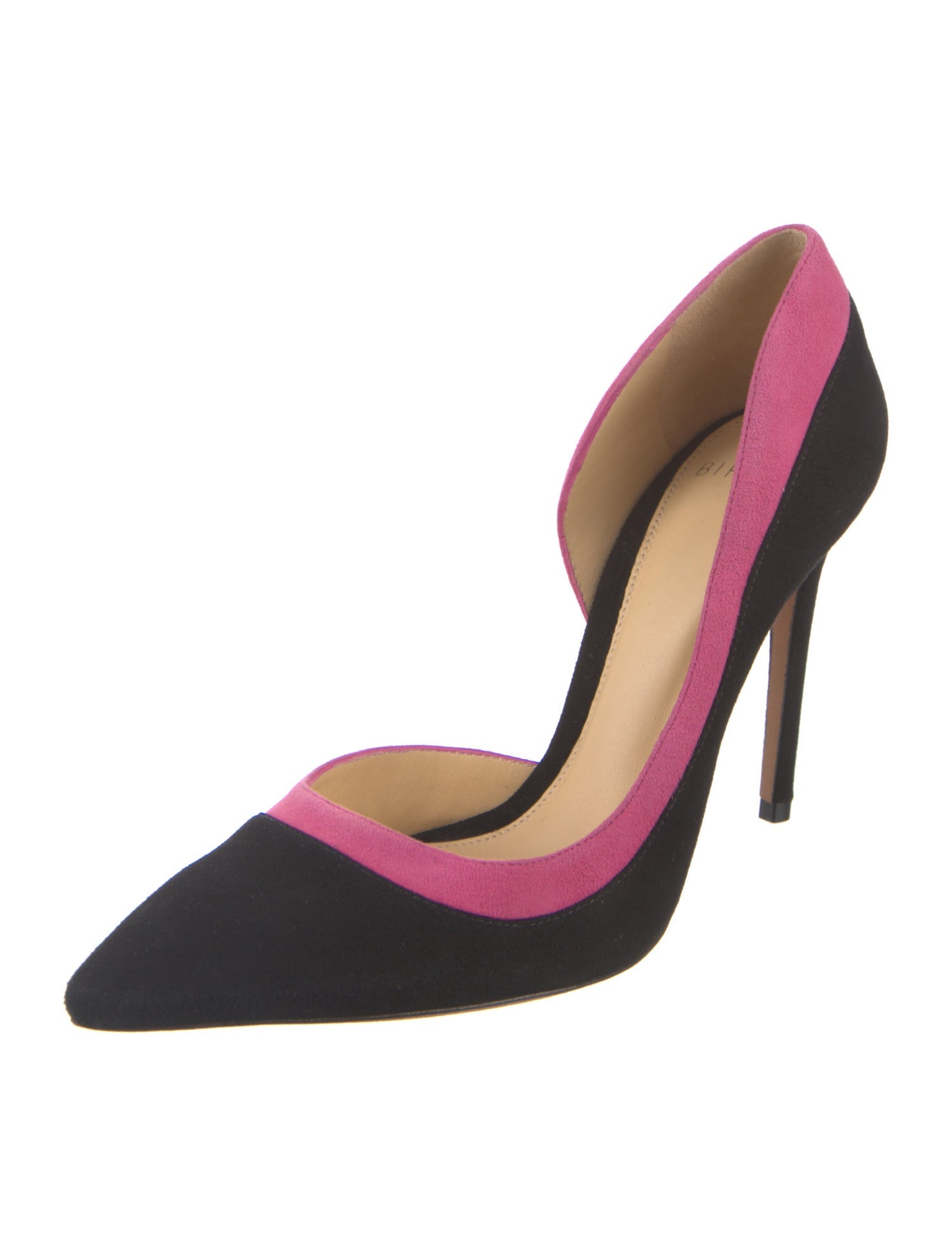 Alexandre Birman Suede Colorblock Pattern D'Orsay Pumps