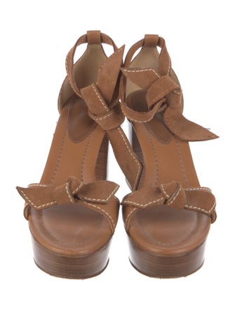 Alexandre Birman Leather Bow Accents Sandals
