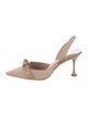 Alexandre Birman Suede Bow Accents Slingback Pumps