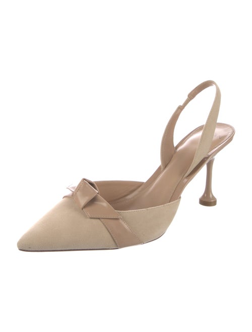 Alexandre Birman Suede Bow Accents Slingback Pumps