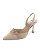 Alexandre Birman Suede Bow Accents Slingback Pumps