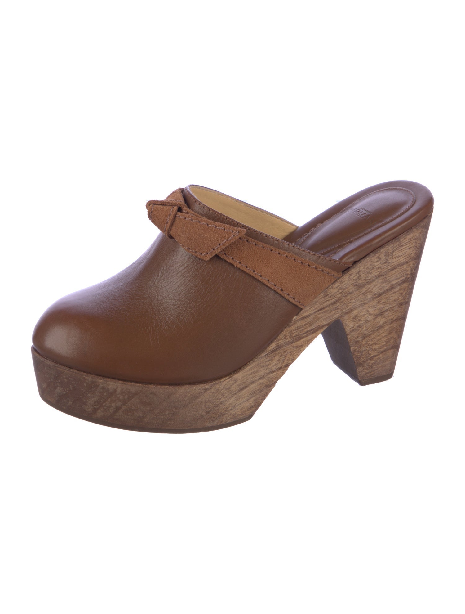 Alexandre Birman Leather Colorblock Pattern Mules