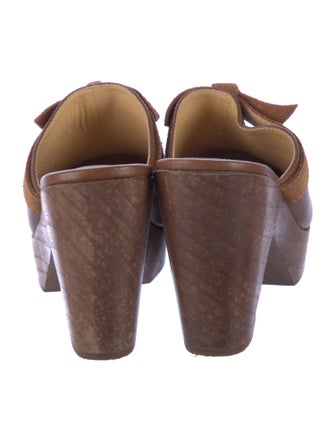 Alexandre Birman Leather Colorblock Pattern Mules