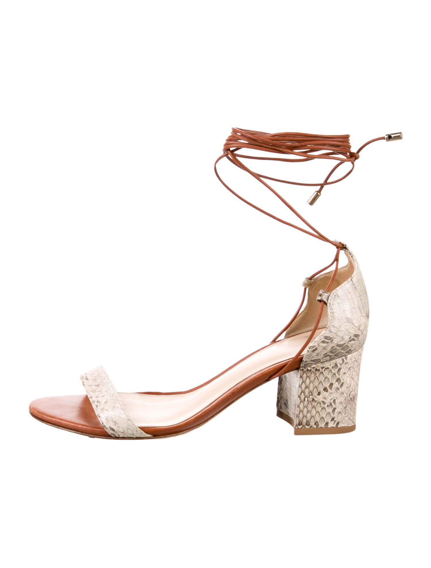 Alexandre Birman Embossed Leather Animal Print Gladiator Sandals