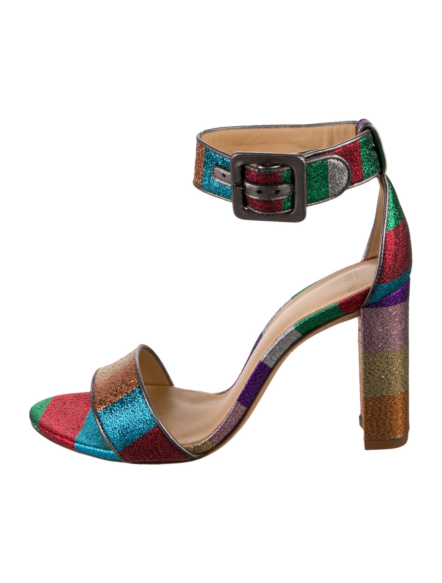 Alexandre Birman Glitter Colorblock Pattern Sandals