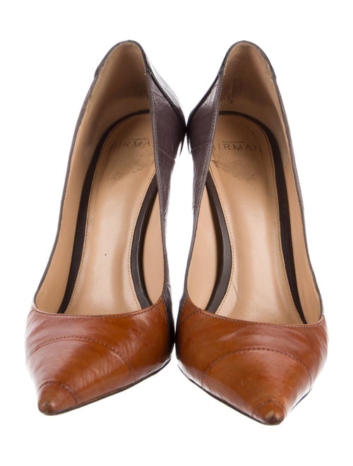 Alexandre Birman Leather Colorblock Pattern Pumps