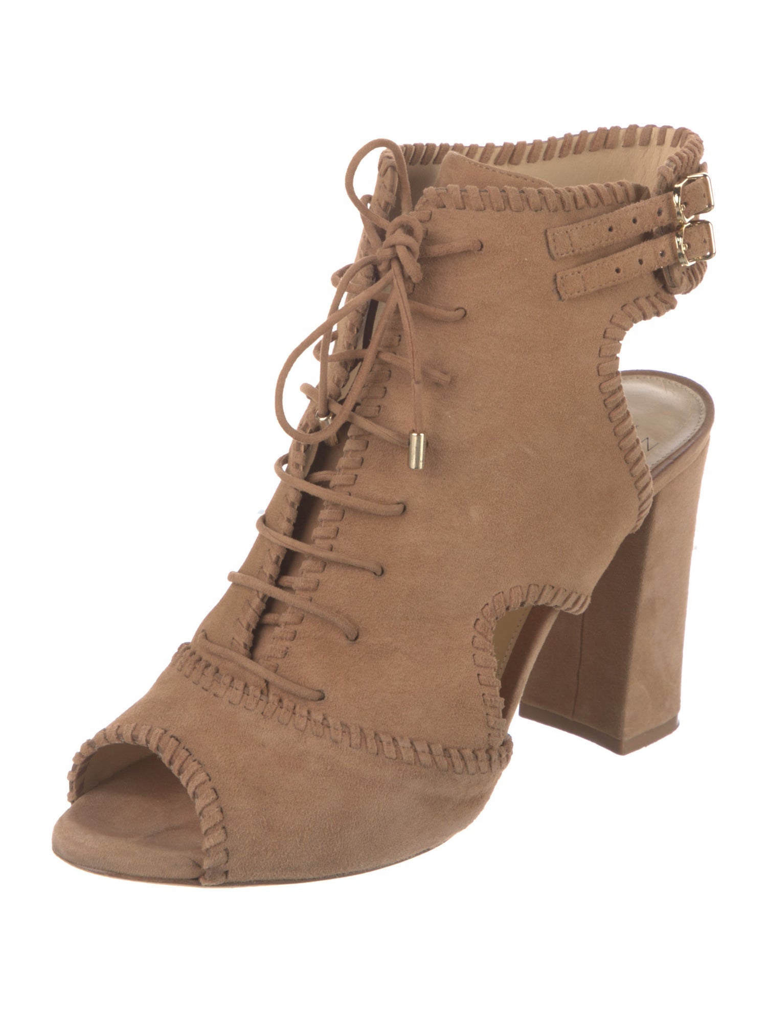 Alexandre Birman Suede Whipstitch Trim Slingback Pumps