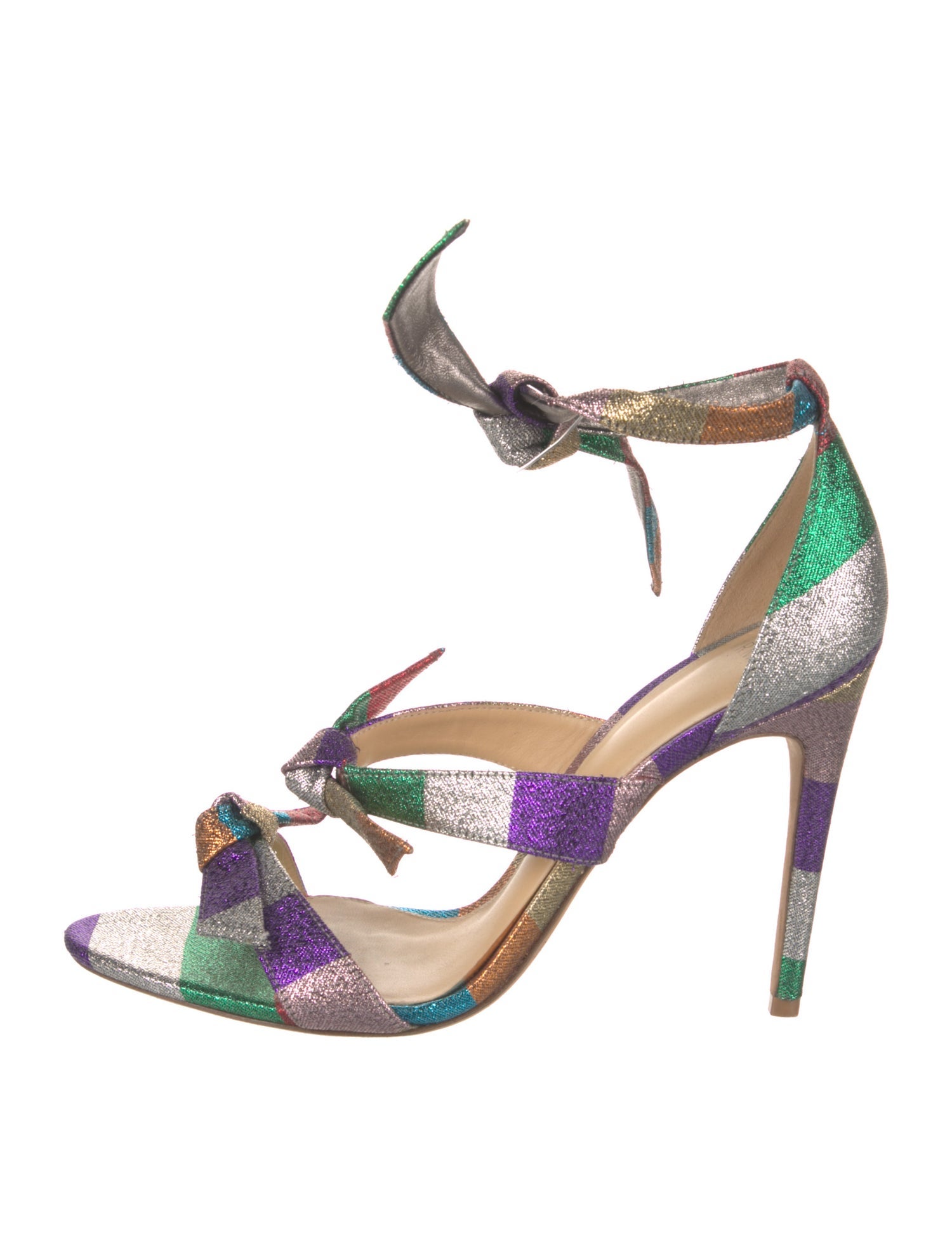 Alexandre Birman Colorblock Pattern Glitter Accents Sandals