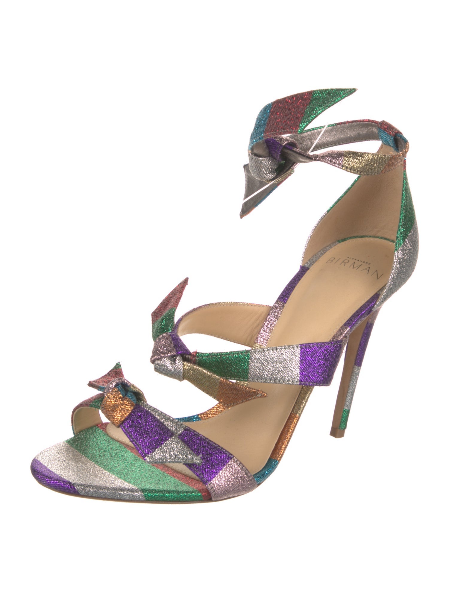 Alexandre Birman Colorblock Pattern Glitter Accents Sandals