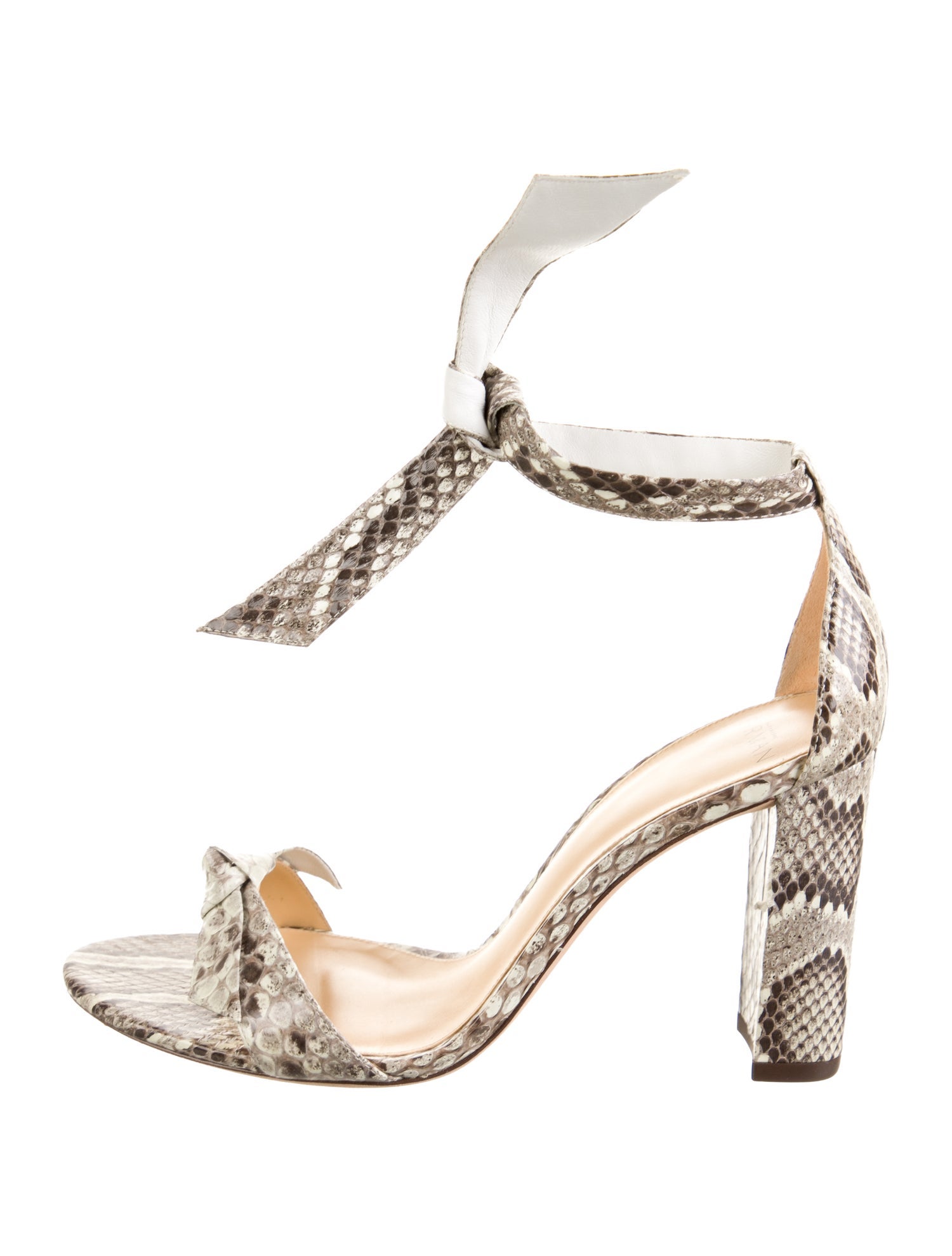 Alexandre Birman Leather Animal Print T-Strap Sandals