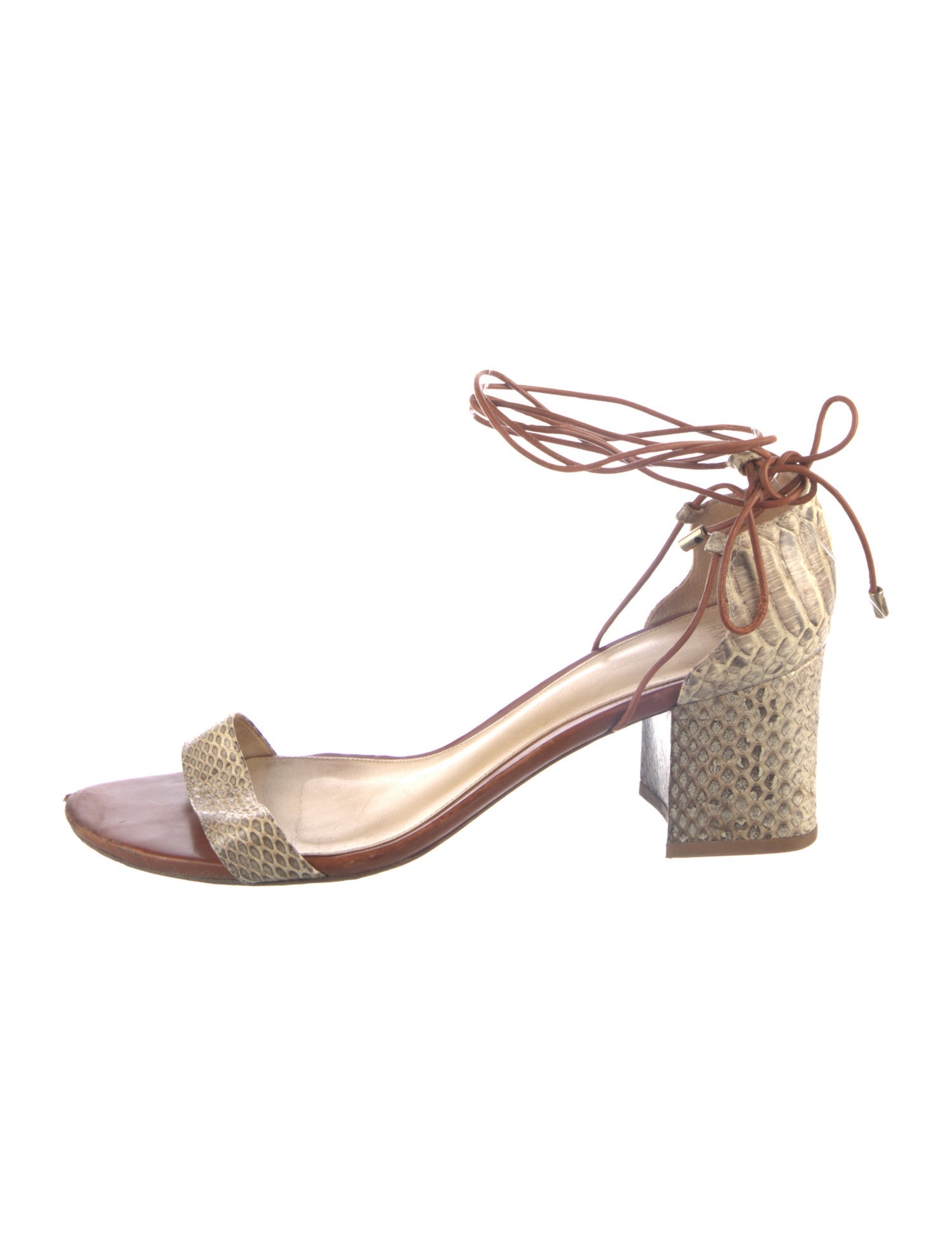 Alexandre Birman Embossed Leather Animal Print Sandals