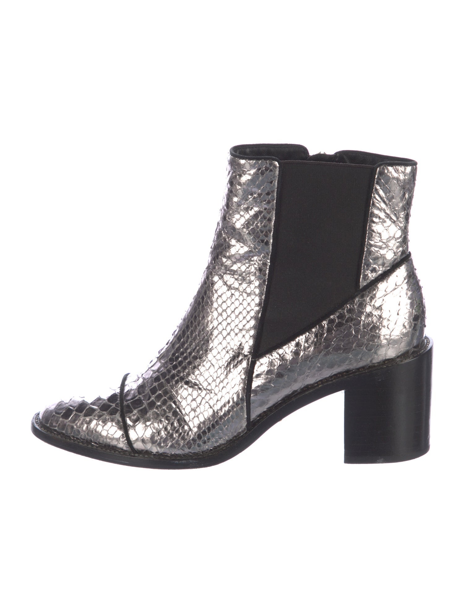 Alexandre Birman Snakeskin Chelsea Boots