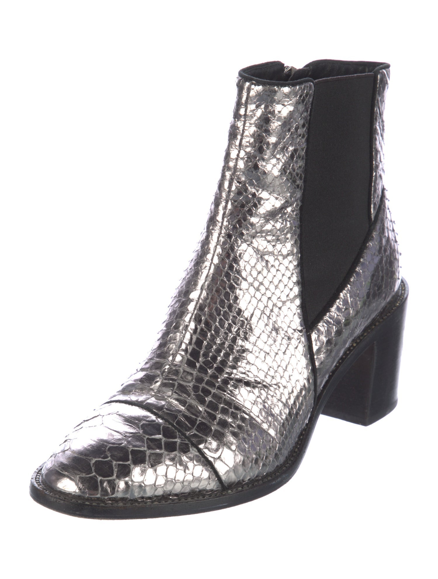 Alexandre Birman Snakeskin Chelsea Boots