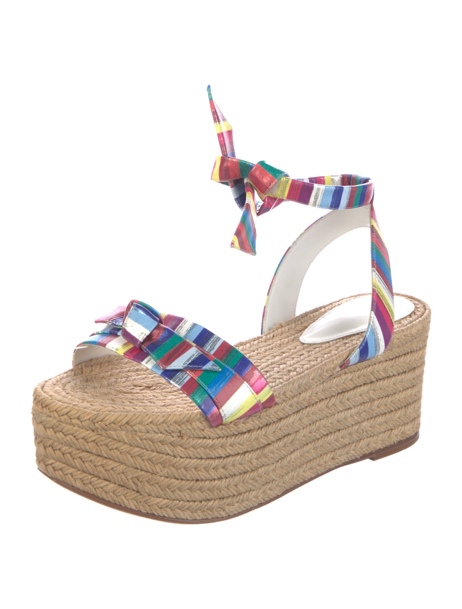 Alexandre Birman Raffia Striped Espadrilles