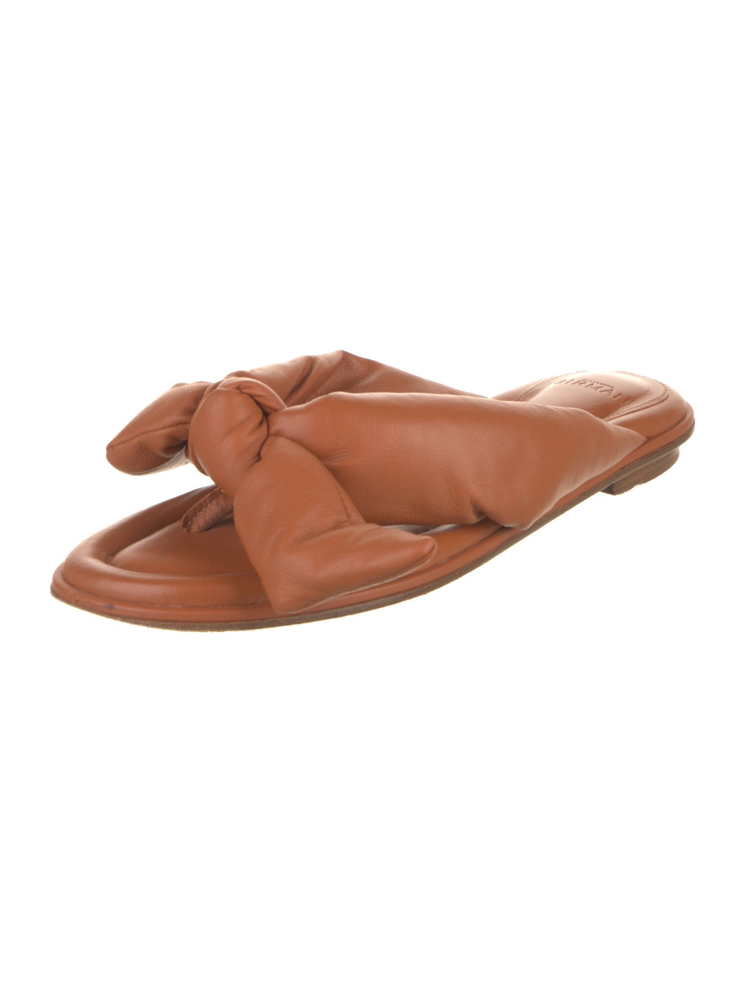 Alexandre Birman Leather Bow Accents Slides