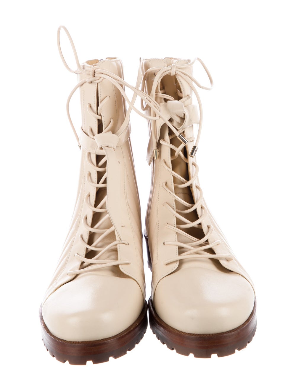 Alexandre Birman Quilted Pattern Leather Combat B… - image 3