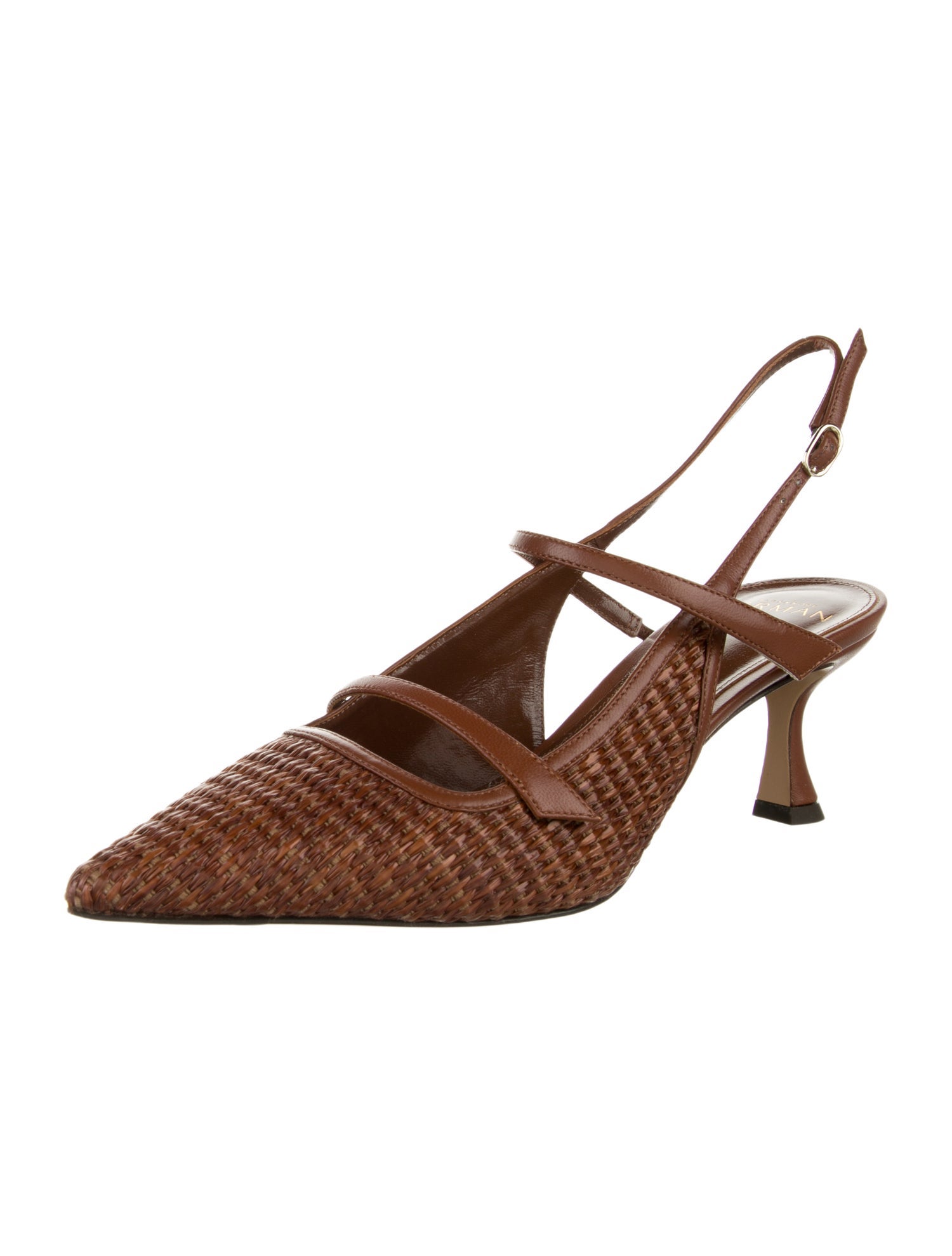 Alexandre Birman Leather Patterned Slingback Pumps