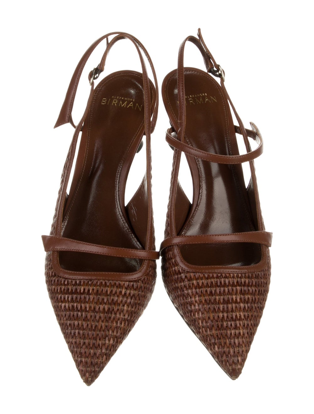 Alexandre Birman Leather Patterned Slingback Pumps - image 3