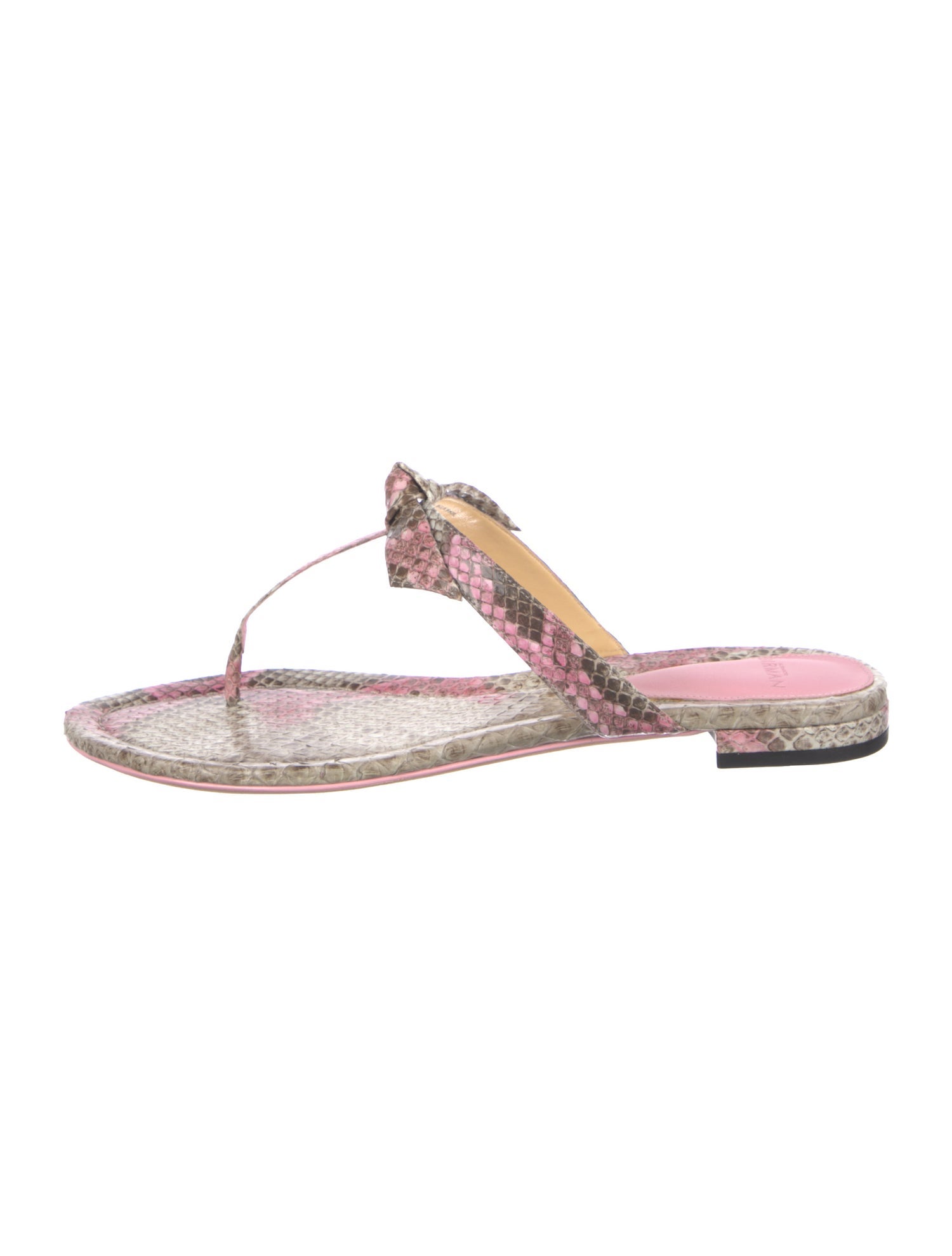Alexandre Birman Snakeskin Animal Print T-Strap Sandals w/ Tags