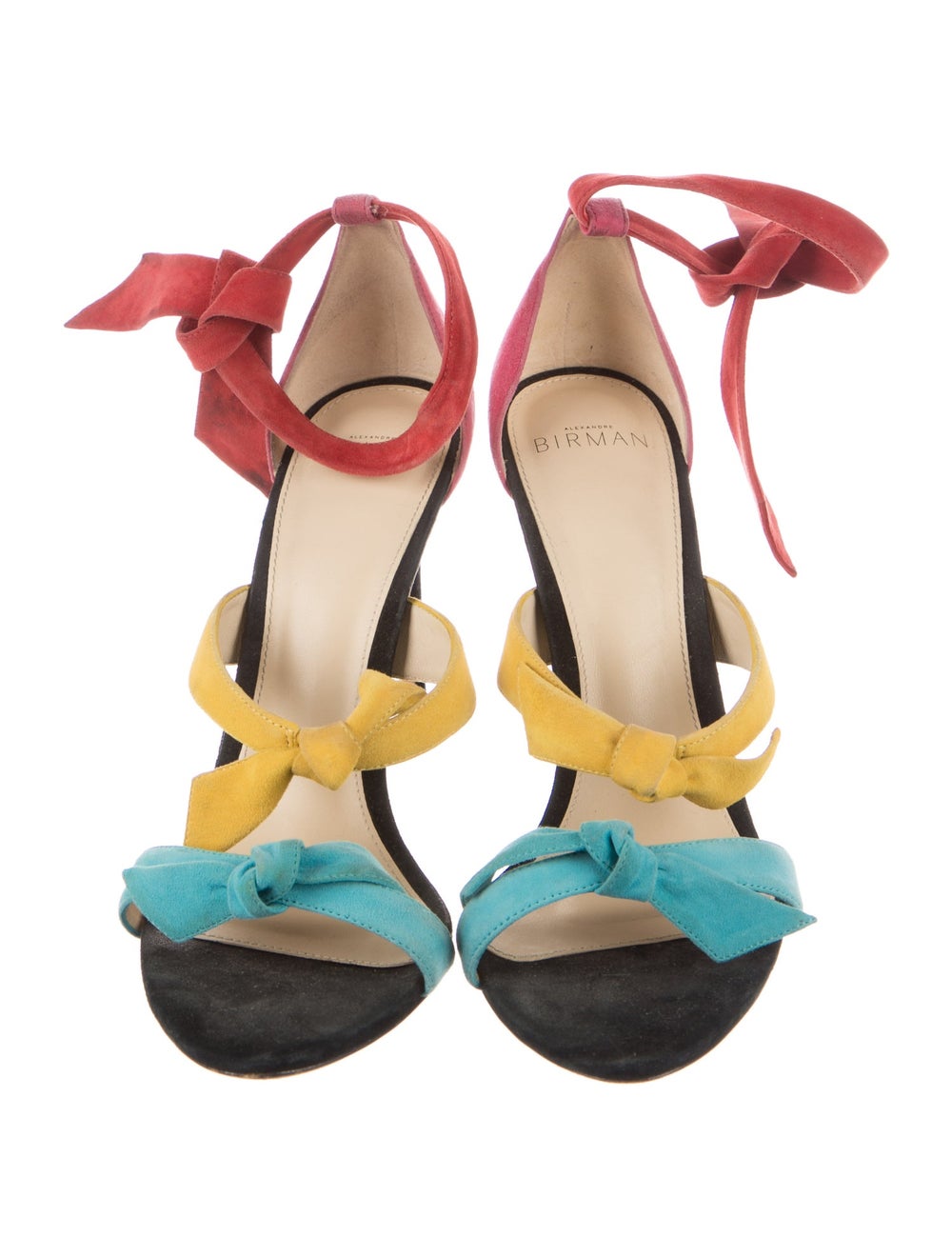 Alexandre Birman Suede Colorblock Pattern Sandals - image 3