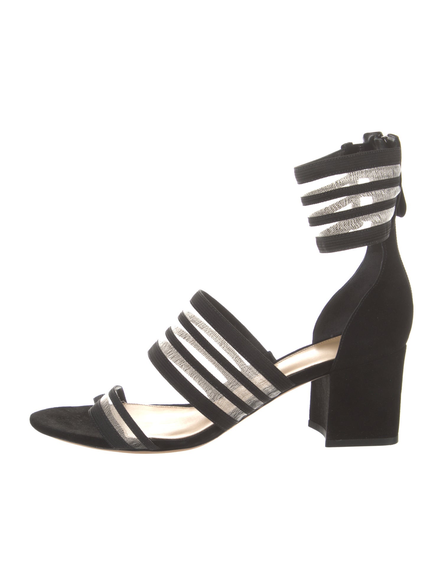 Alexandre Birman Suede Striped Gladiator Sandals