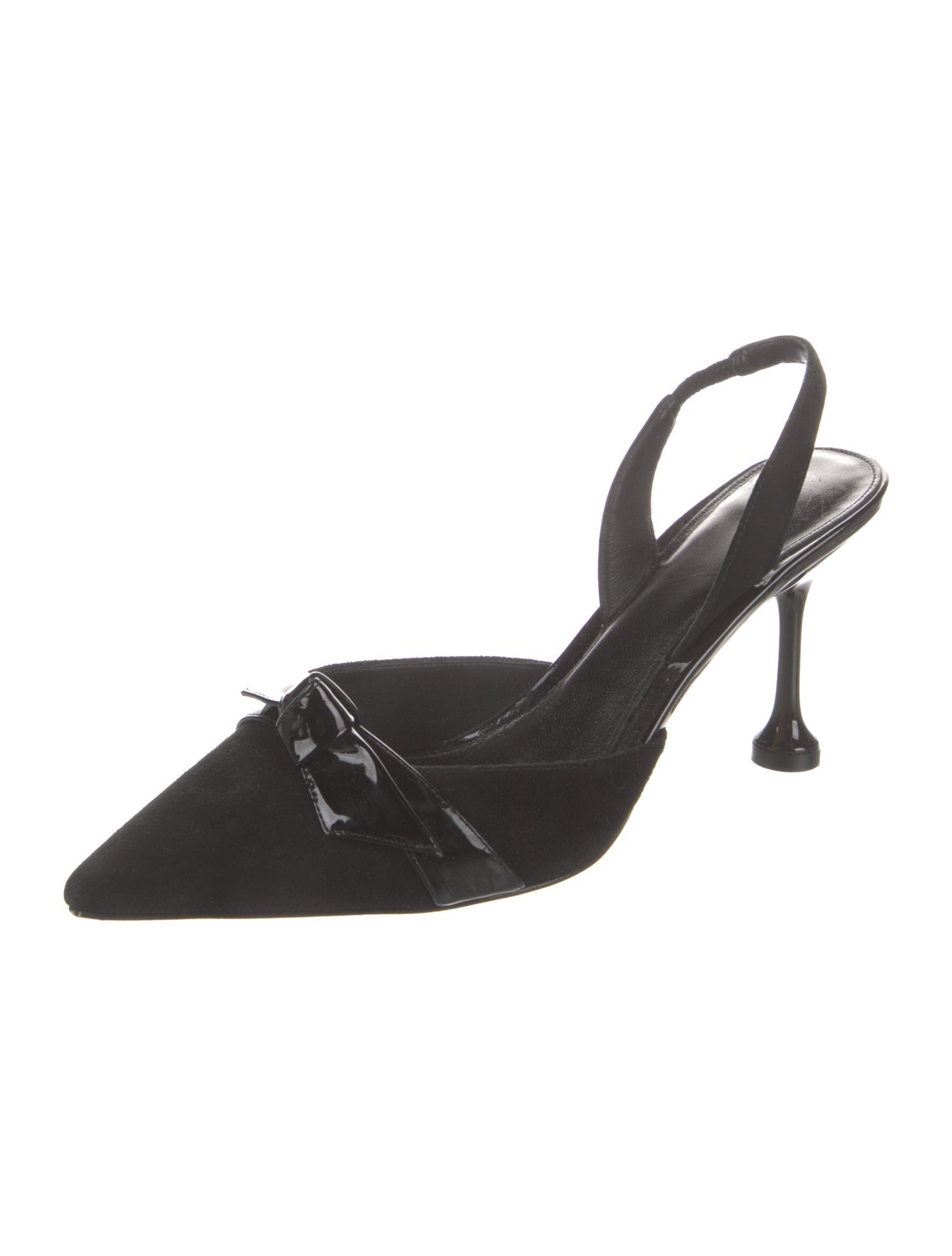 Alexandre Birman Suede Bow Accents Slingback Pumps