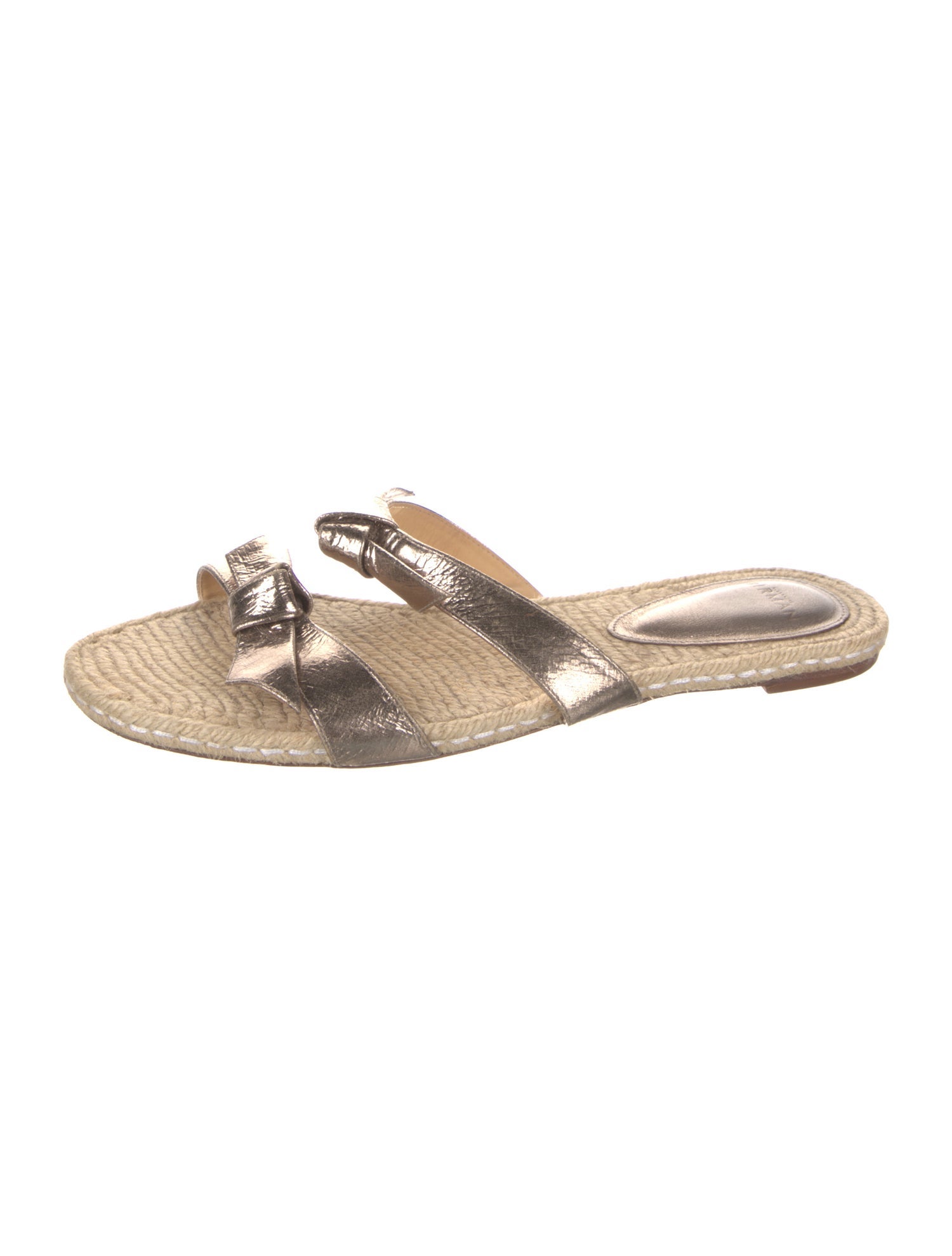 Alexandre Birman Leather Bow Accents Slides
