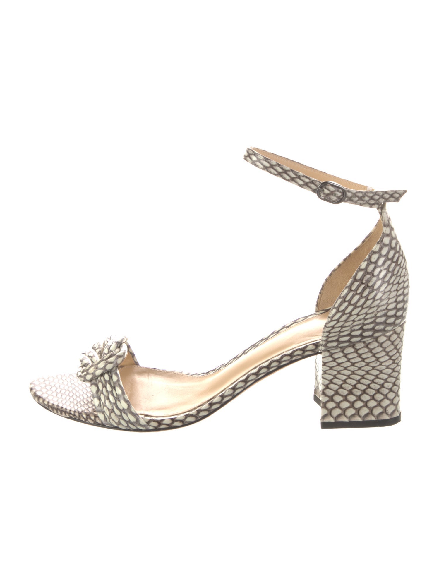 Alexandre Birman Embossed Leather Animal Print Sandals