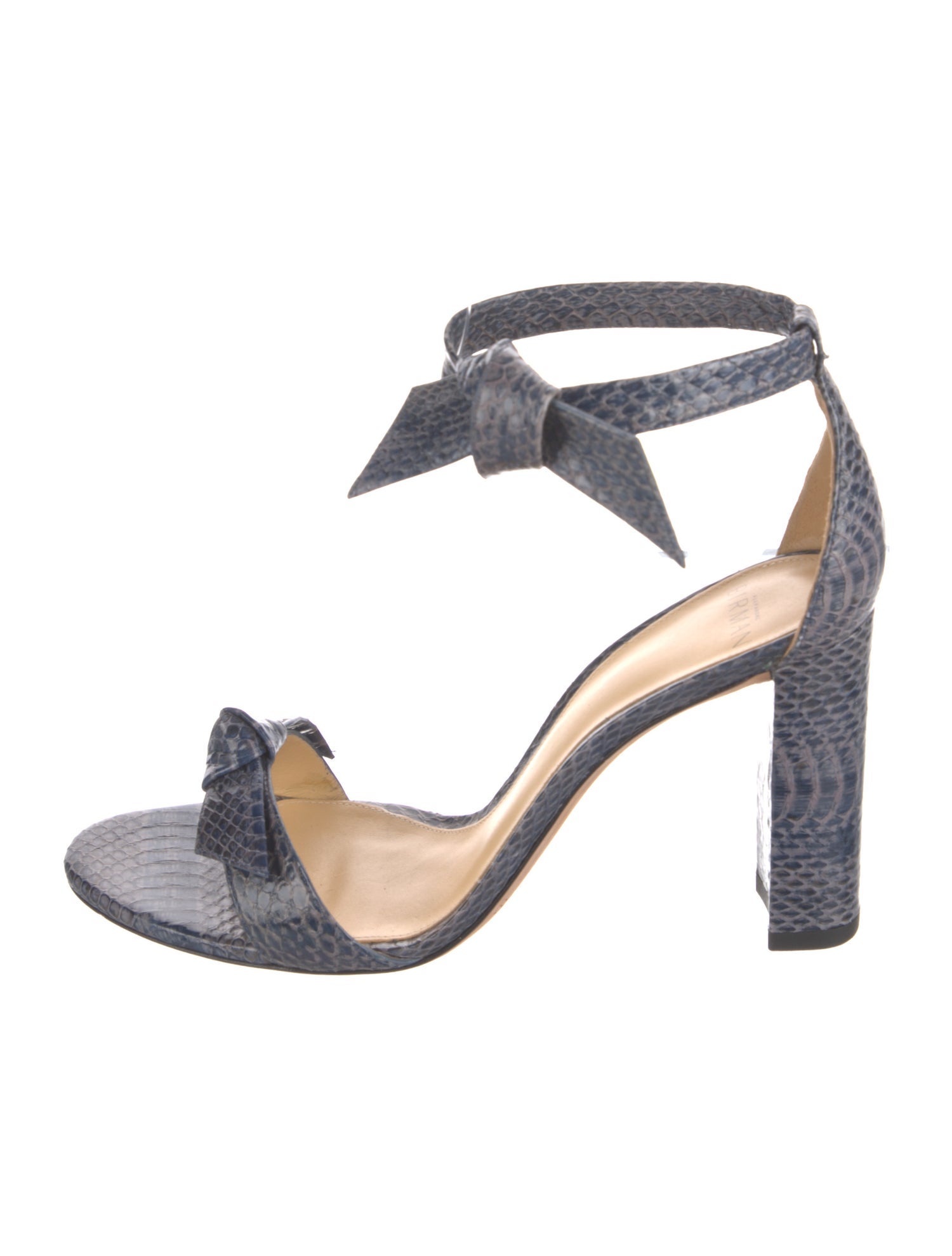 Alexandre Birman Embossed Leather Animal Print Sandals