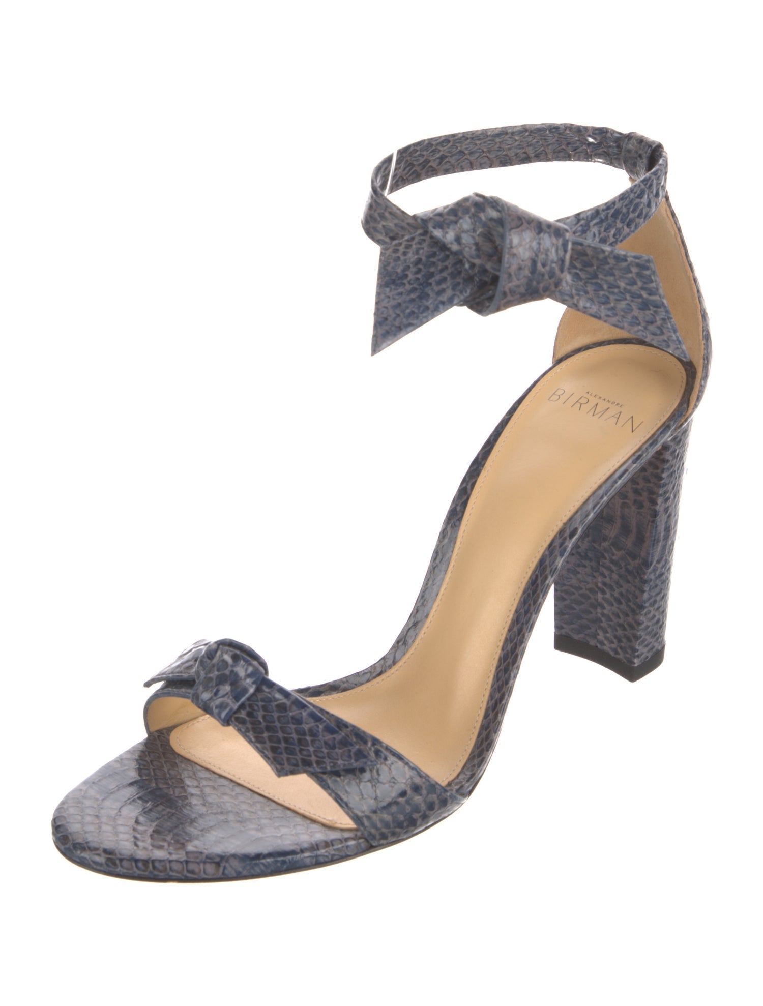 Alexandre Birman Embossed Leather Animal Print Sandals