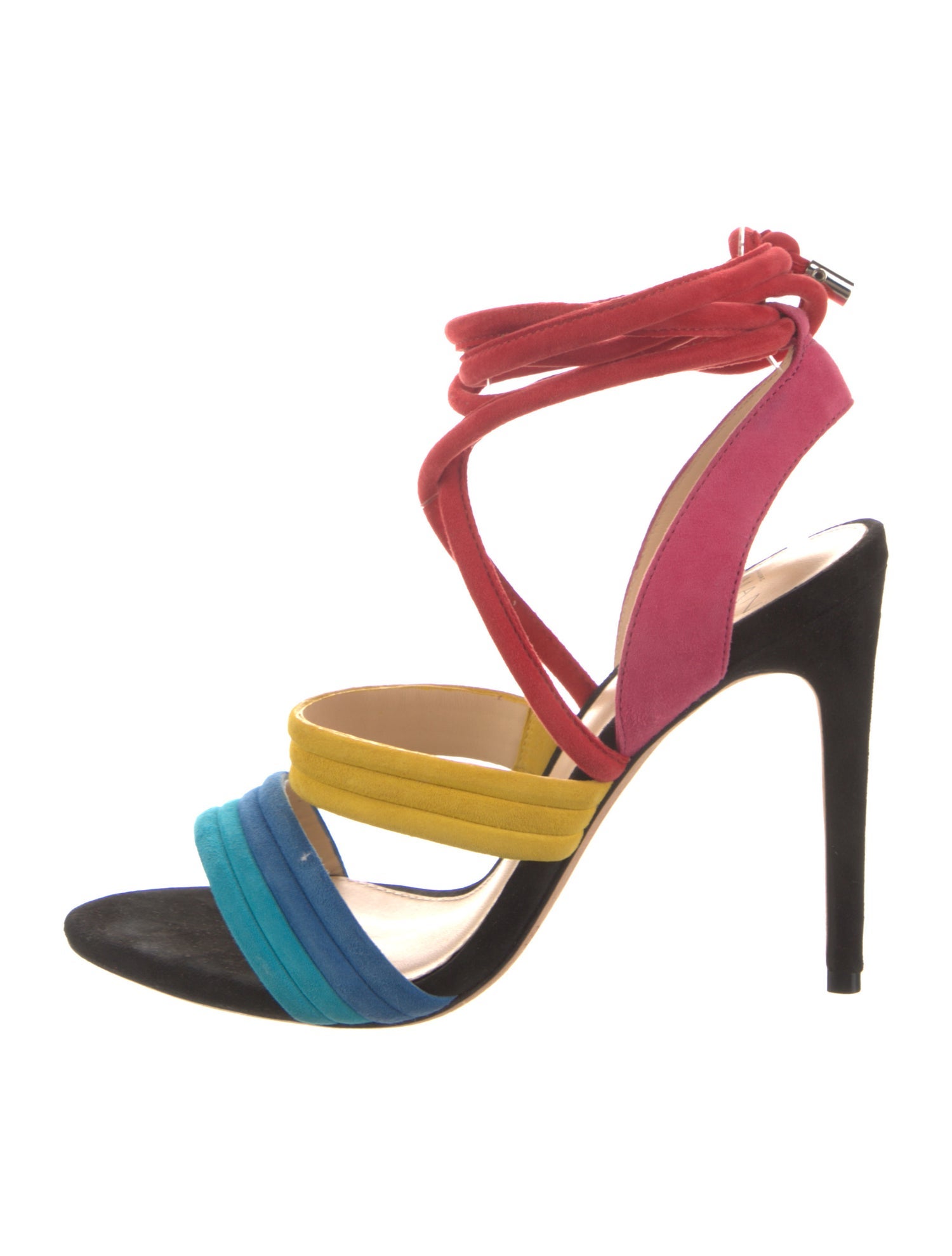 Alexandre Birman Suede Colorblock Pattern Sandals