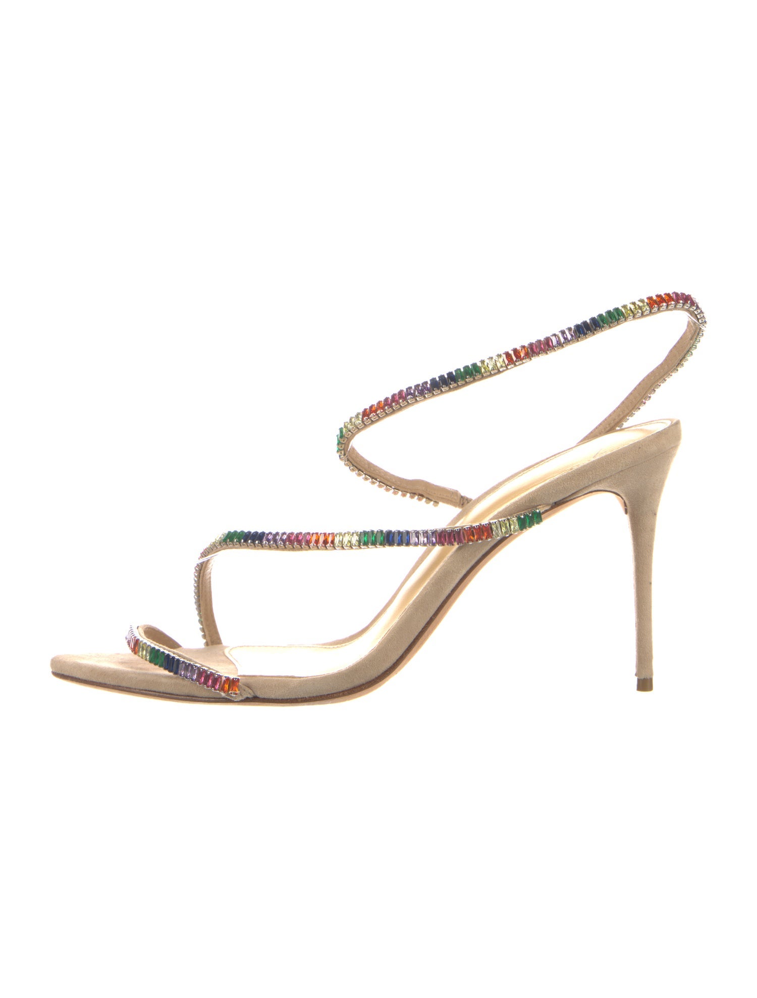 Alexandre Birman Suede Patterned Slingback Sandals