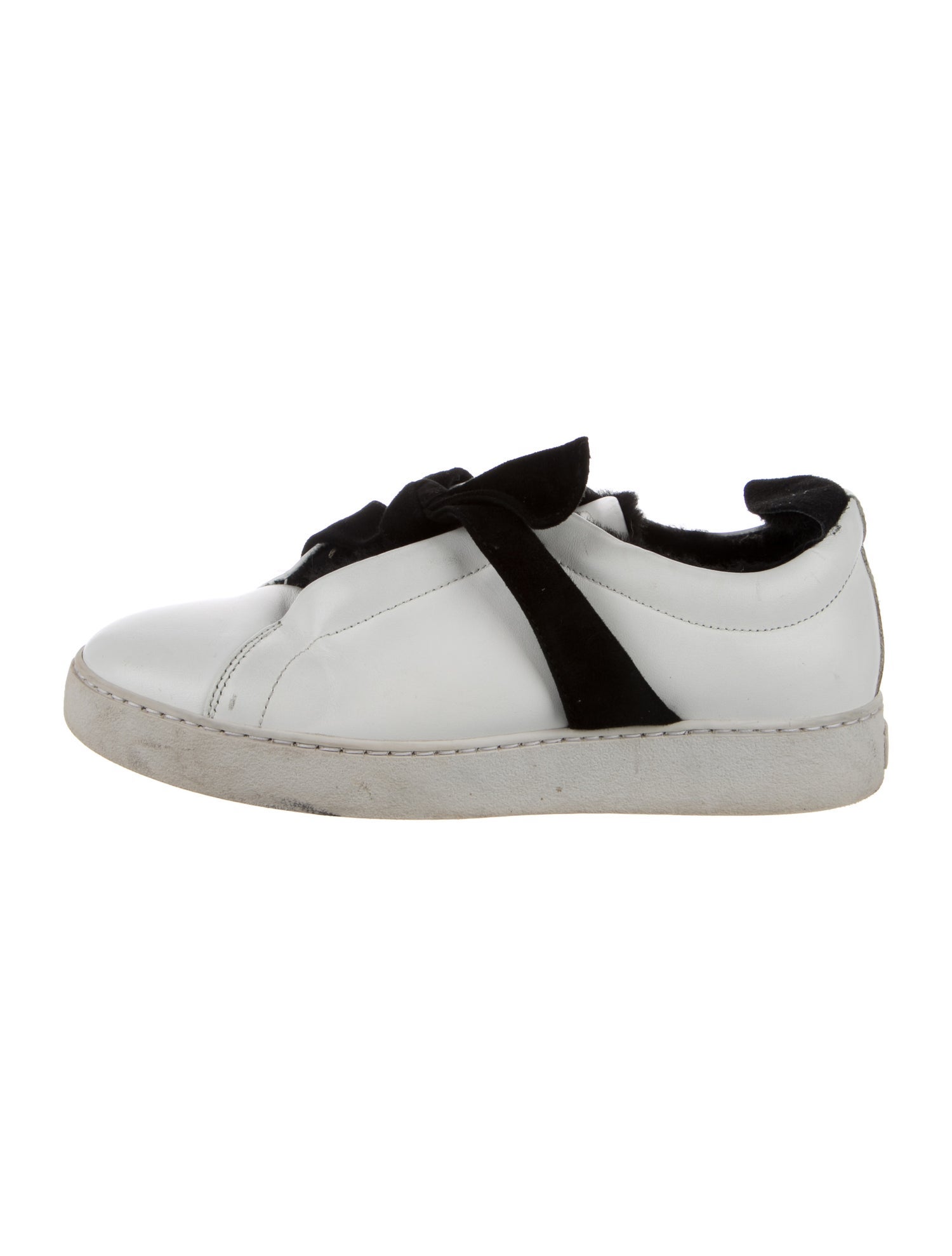 Alexandre Birman Leather Bow Accents Sneakers