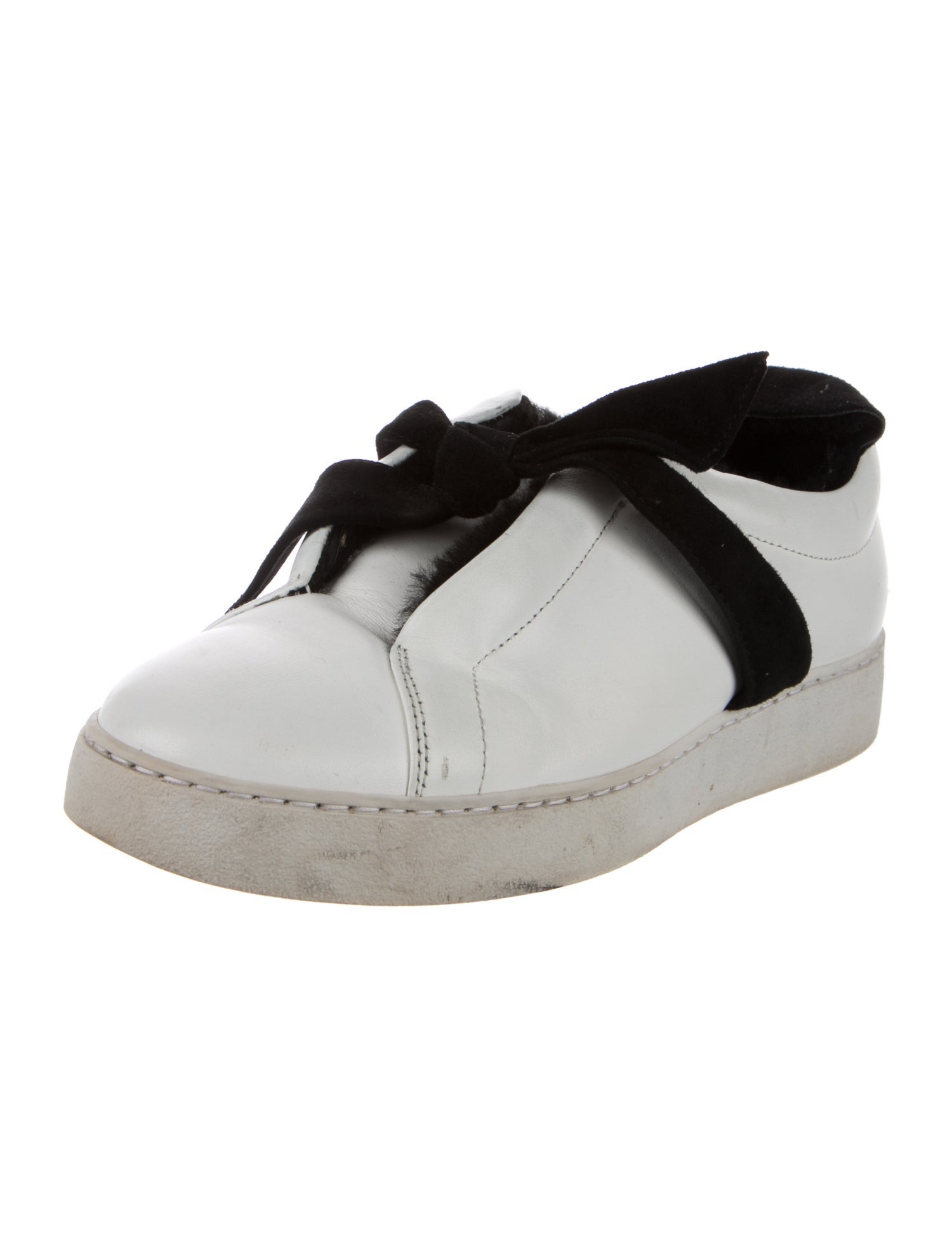 Alexandre Birman Leather Bow Accents Sneakers