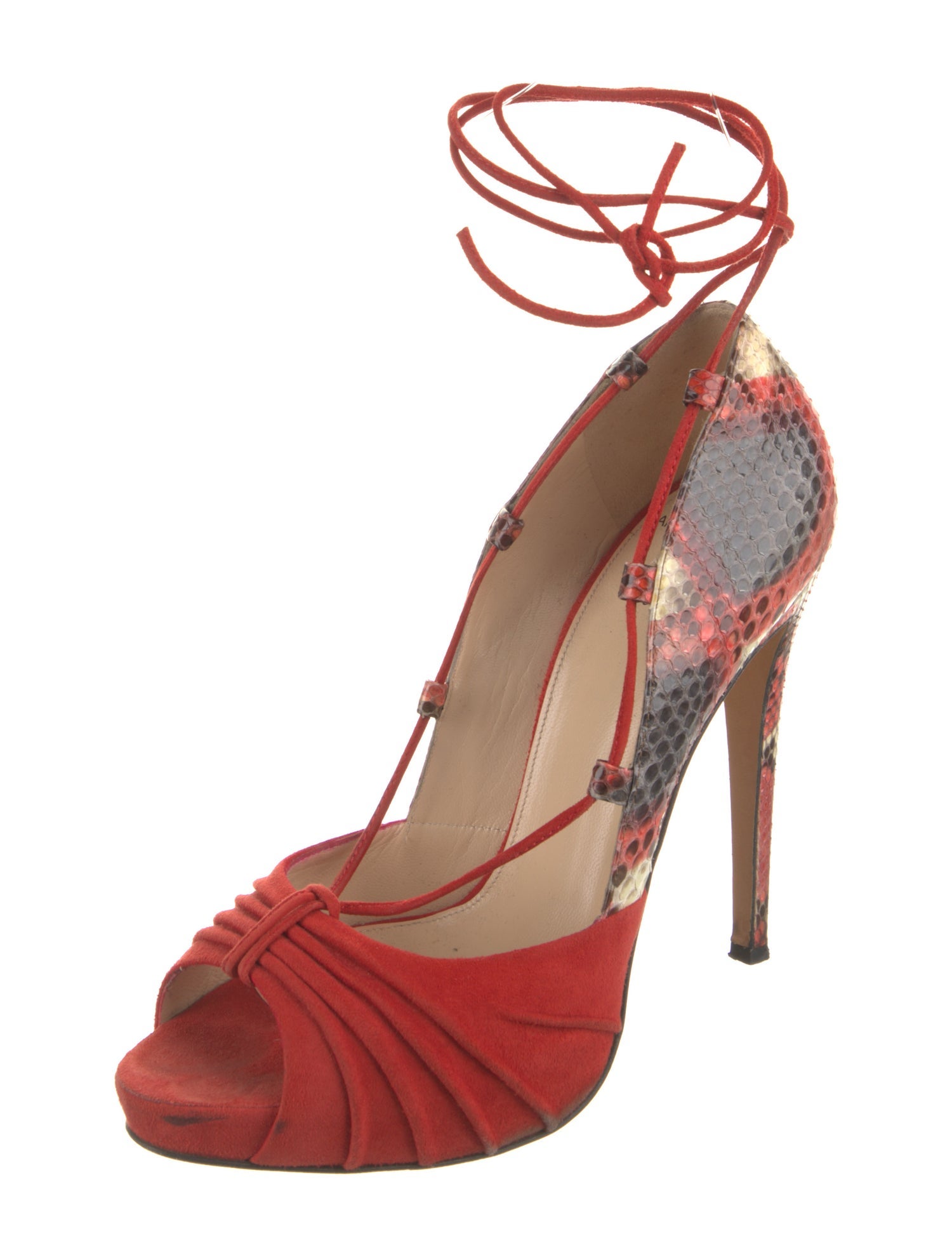 Alexandre Birman Suede Animal Print Pumps