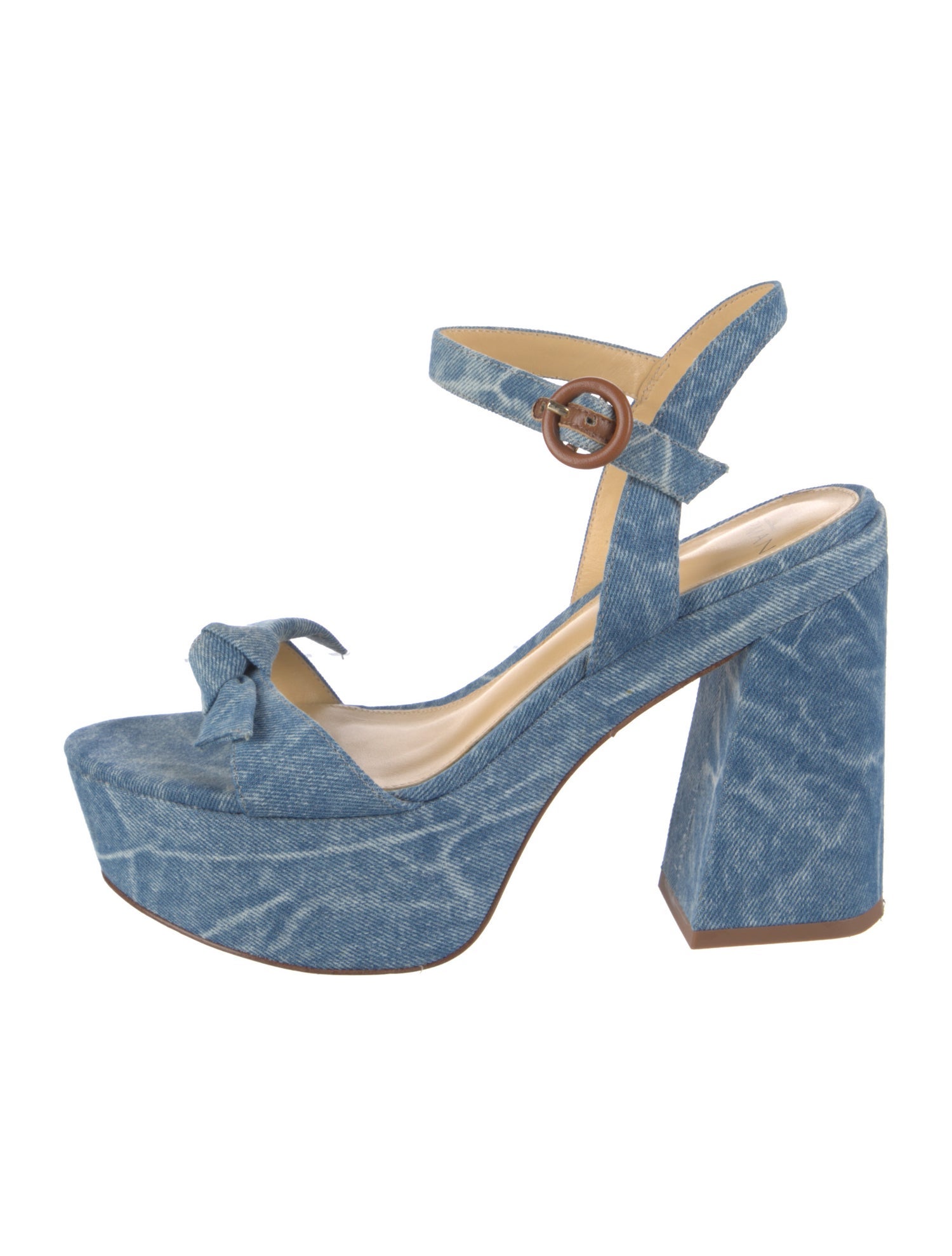 Alexandre Birman Denim Bow Accents Espadrilles
