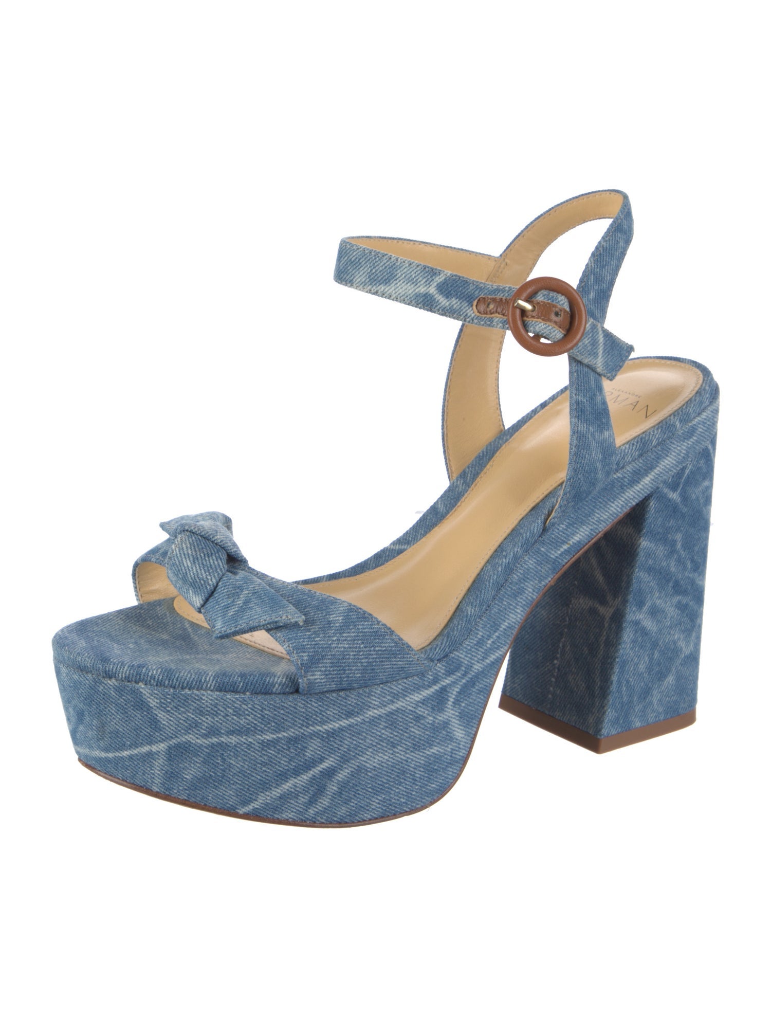 Alexandre Birman Denim Bow Accents Espadrilles