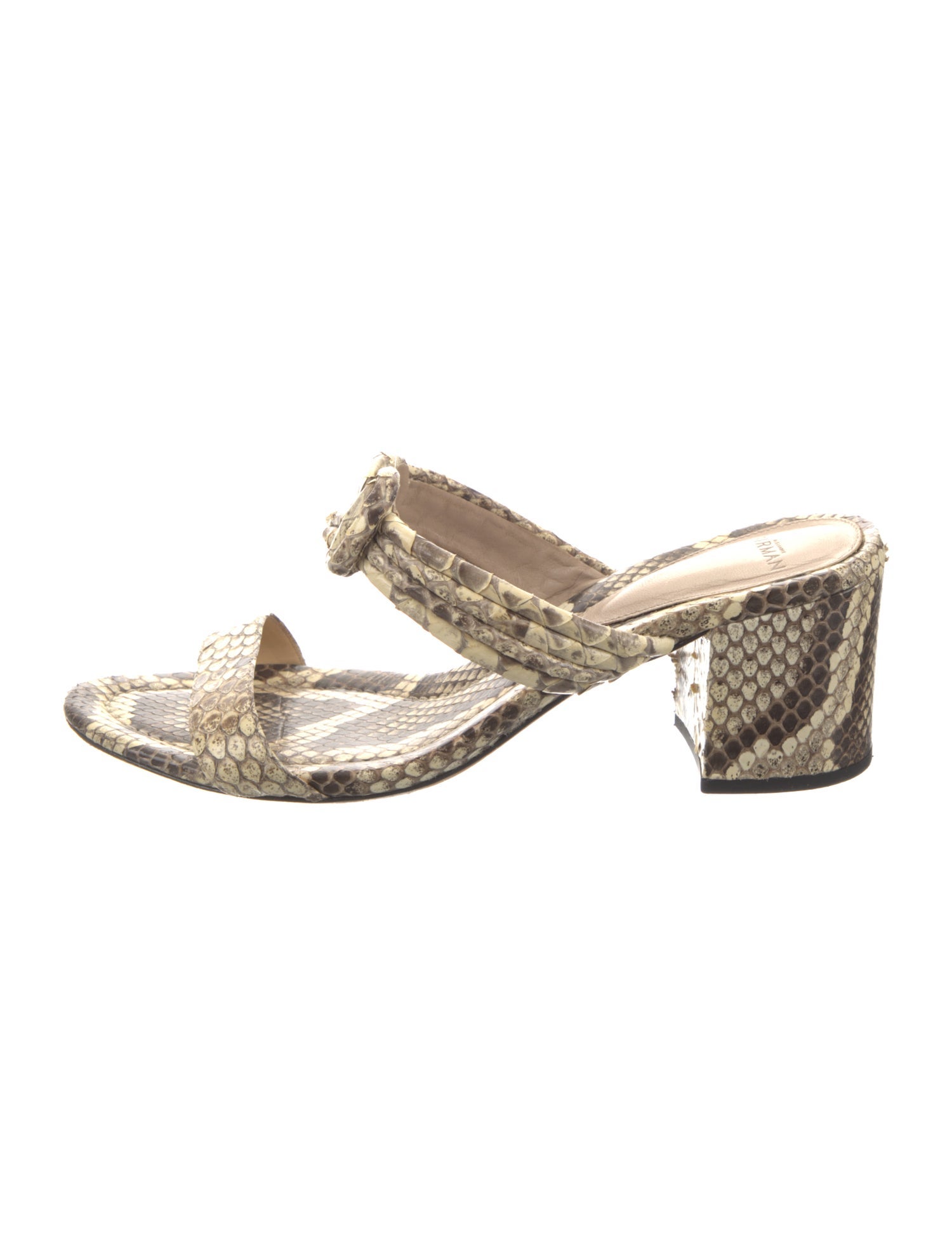 Alexandre Birman Embossed Leather Animal Print Slides