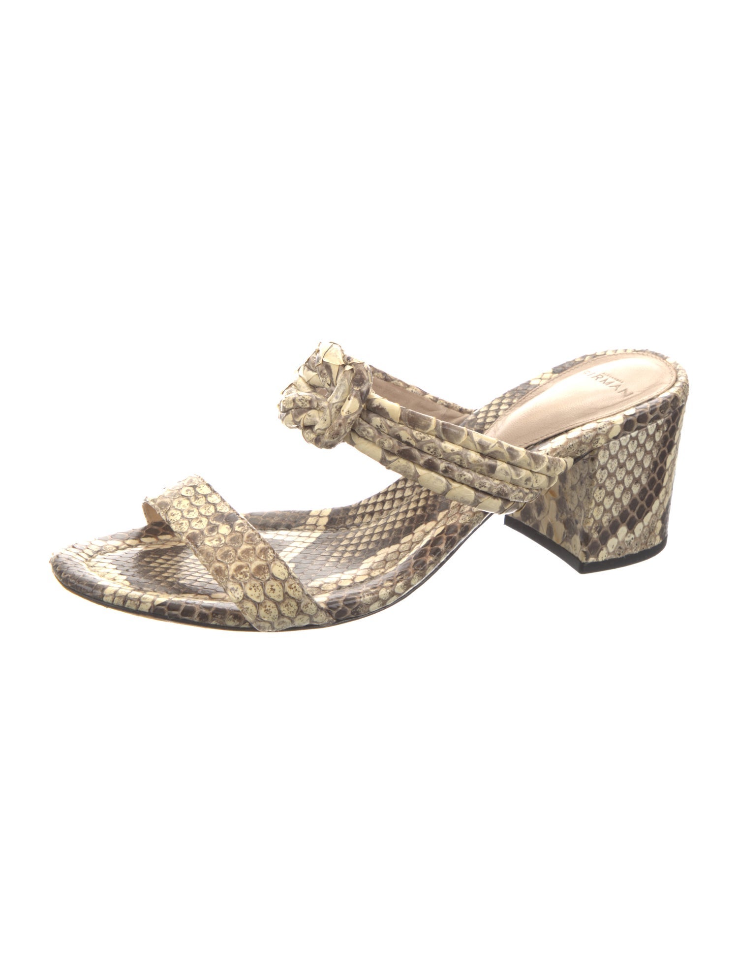 Alexandre Birman Embossed Leather Animal Print Slides