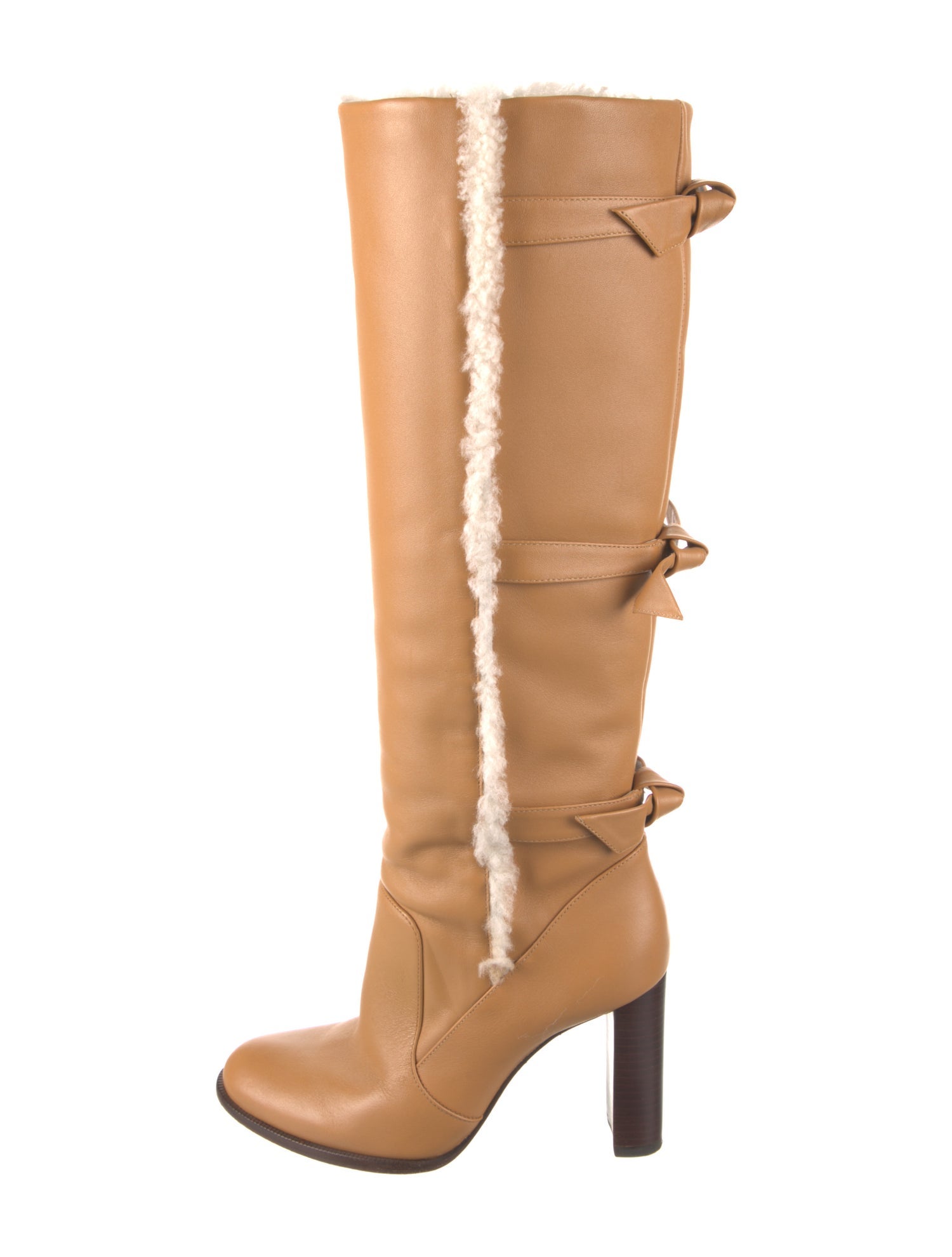Alexandre Birman Leather Bow Accents Boots