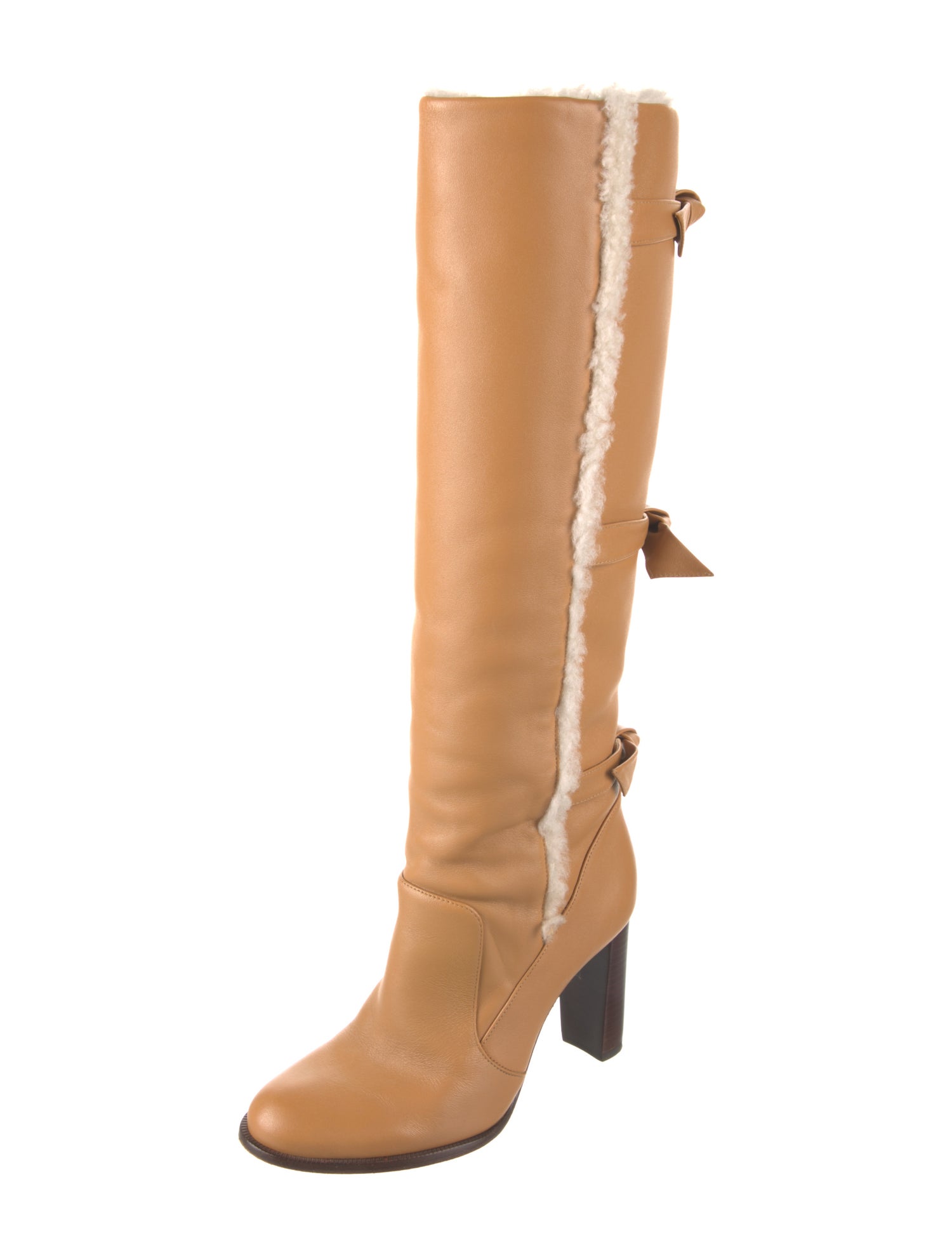 Alexandre Birman Leather Bow Accents Boots