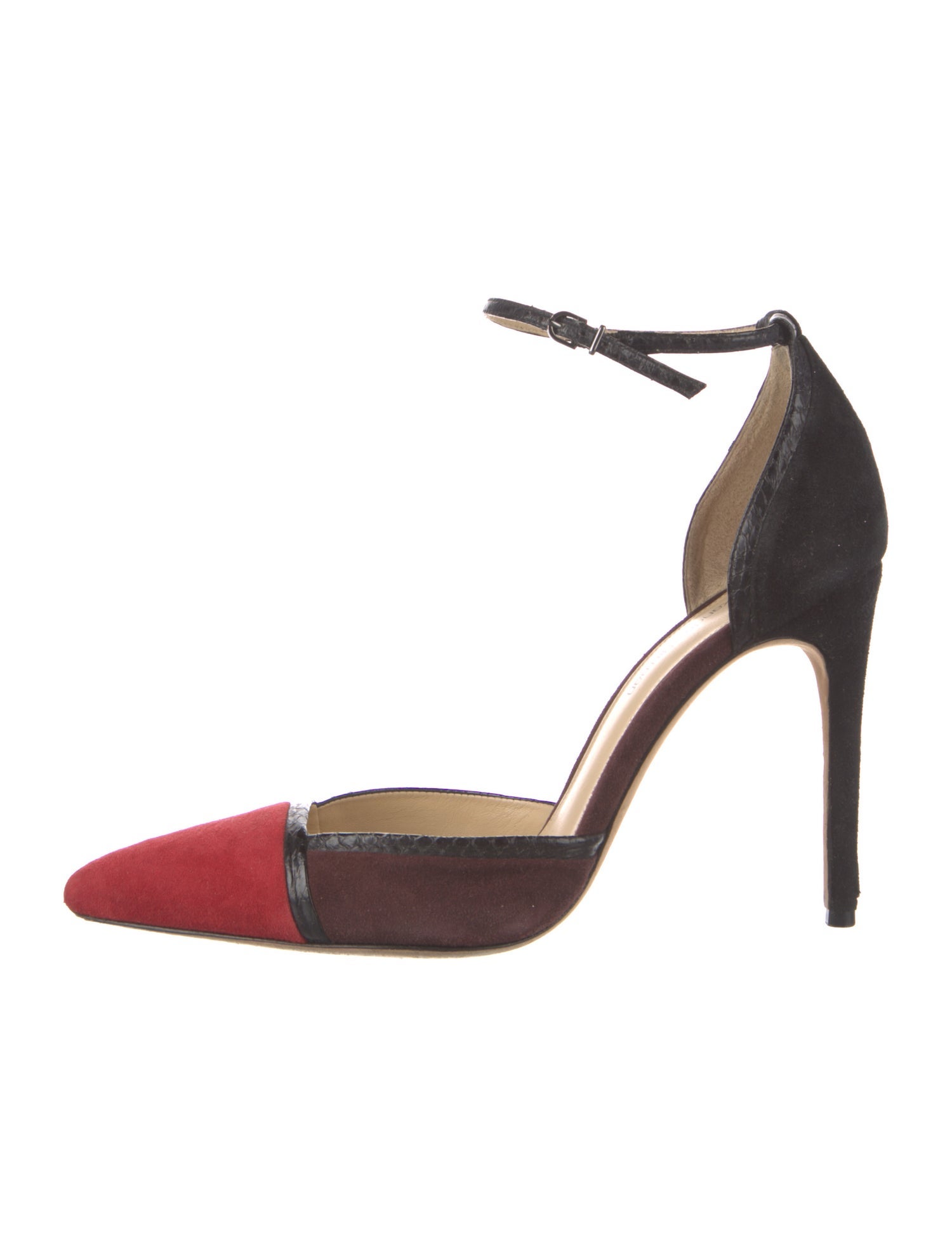 Alexandre Birman Suede Colorblock Pattern D'Orsay Pumps