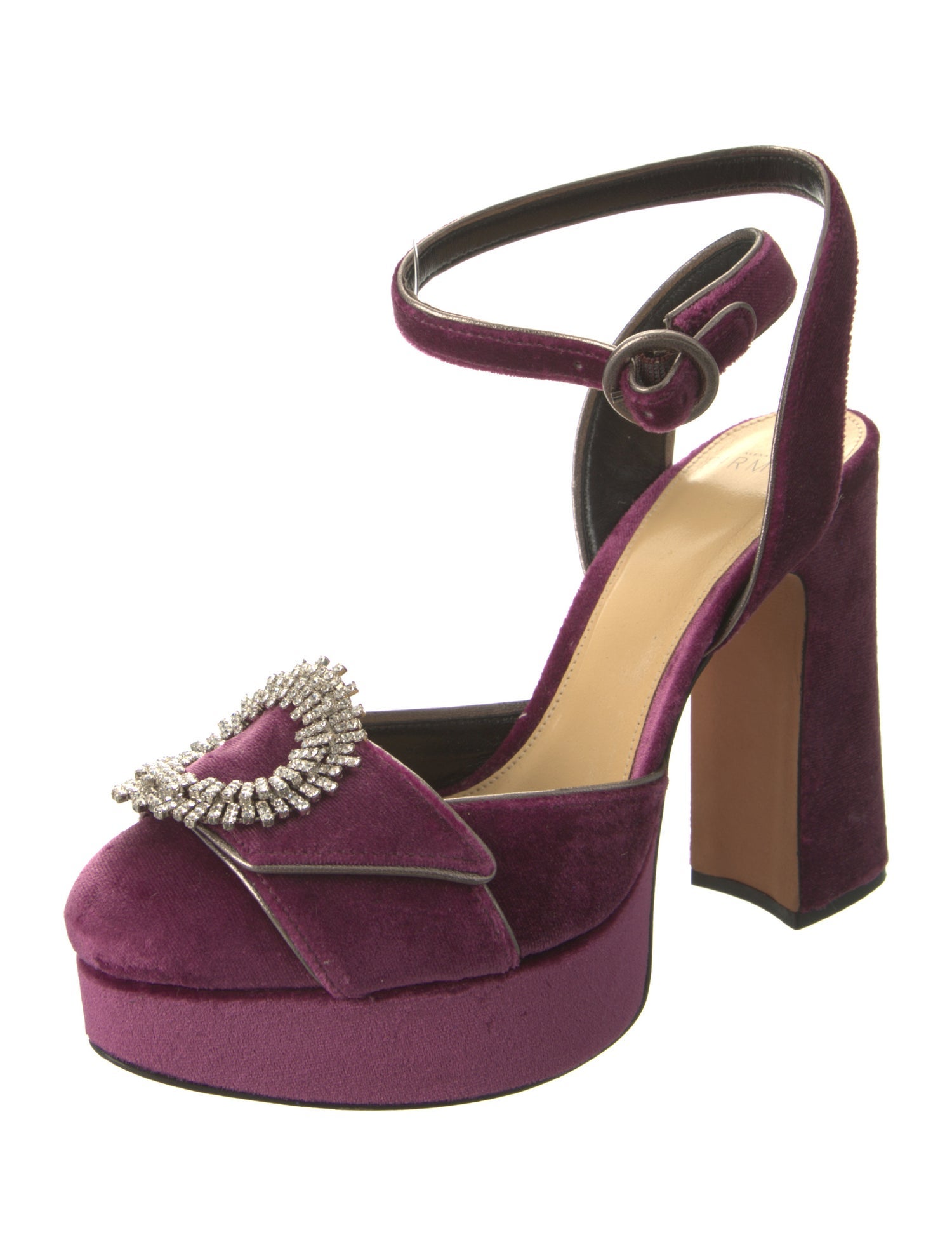 Alexandre Birman Velvet Crystal Embellishments Pumps