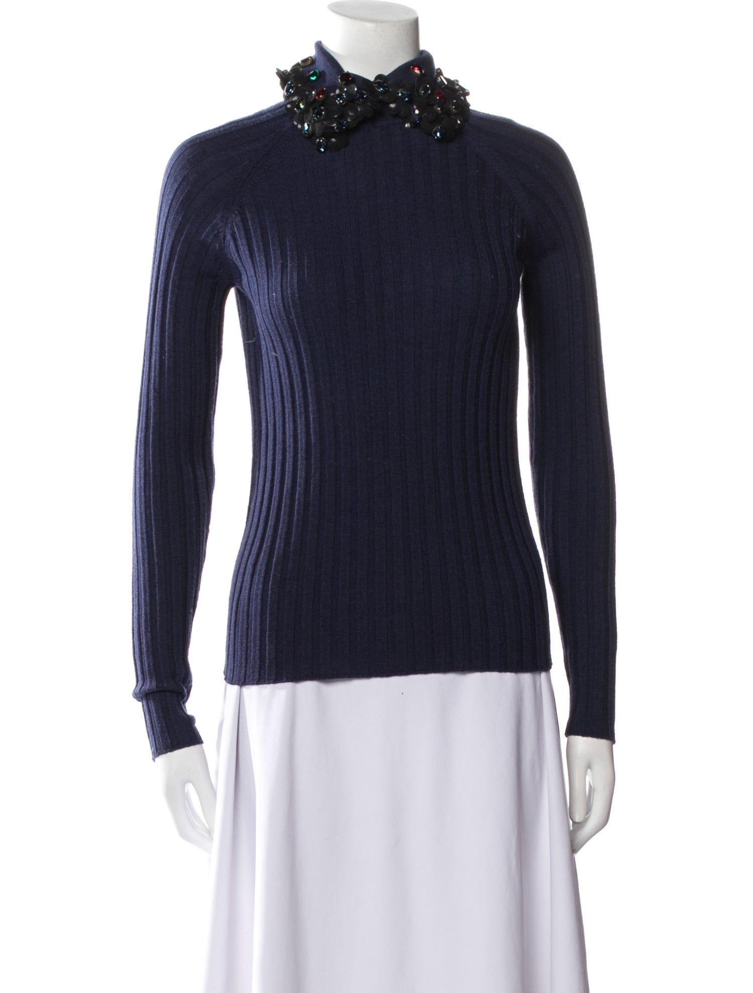 Alexis Mabille Merino Wool Mock Neck Sweater