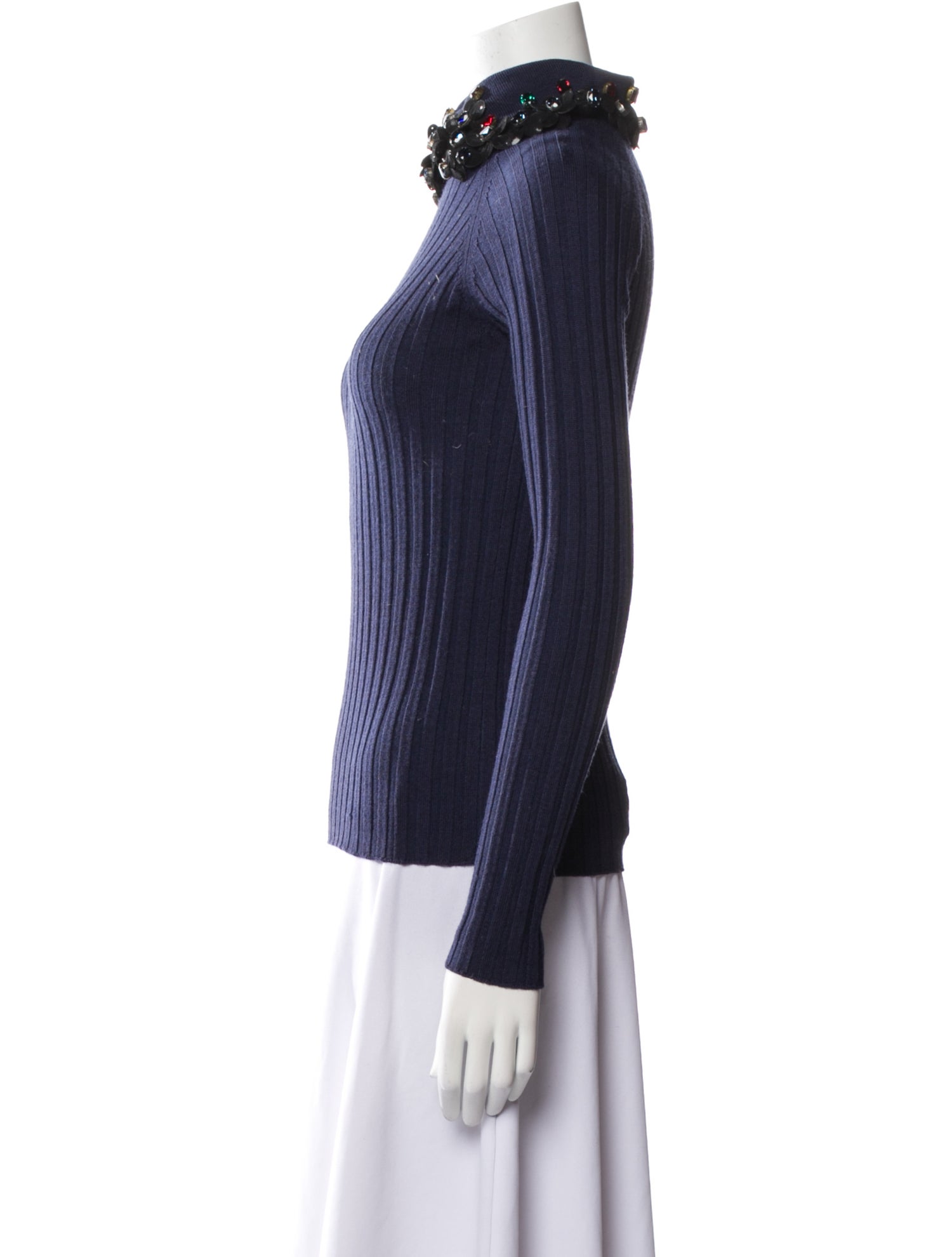 Alexis Mabille Merino Wool Mock Neck Sweater