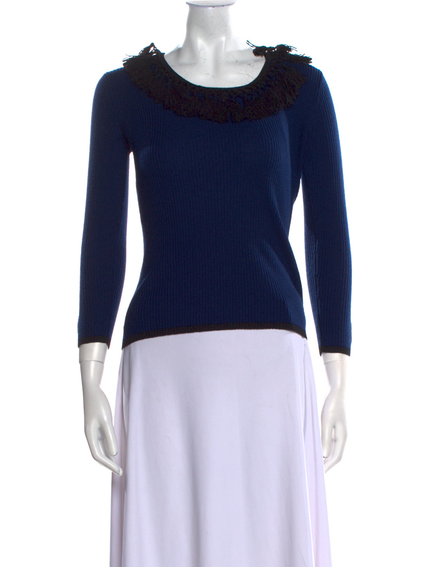 Alexis Mabille Bateau Neckline Three-Quarter Sleeve Top